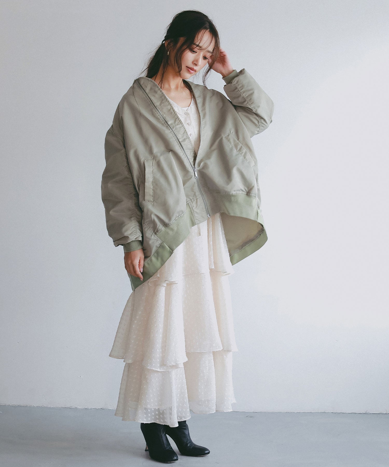 ロングシルエット MA-1ブルゾン