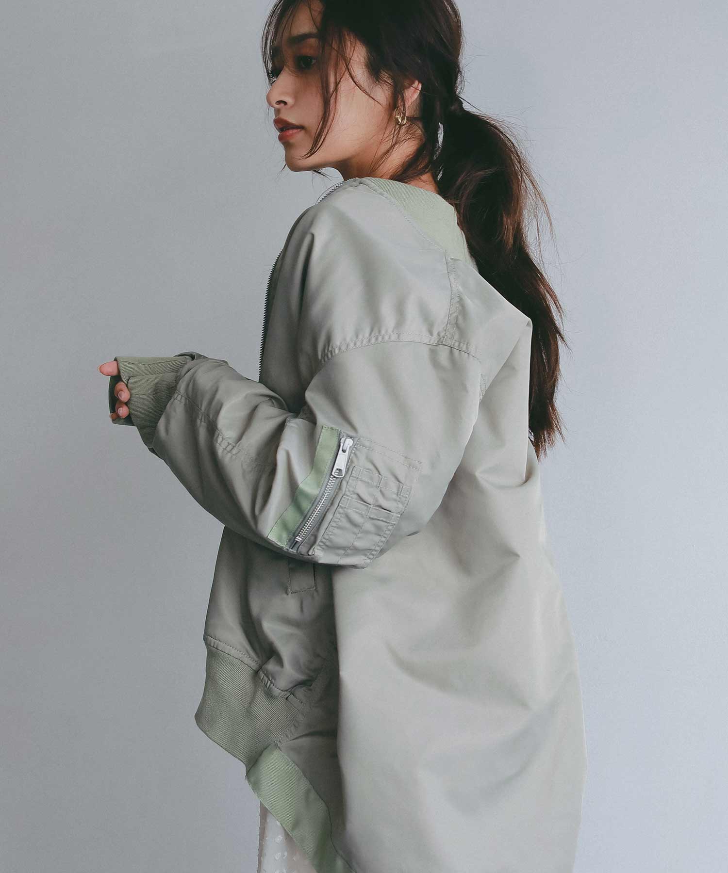 ロングシルエット MA-1ブルゾン