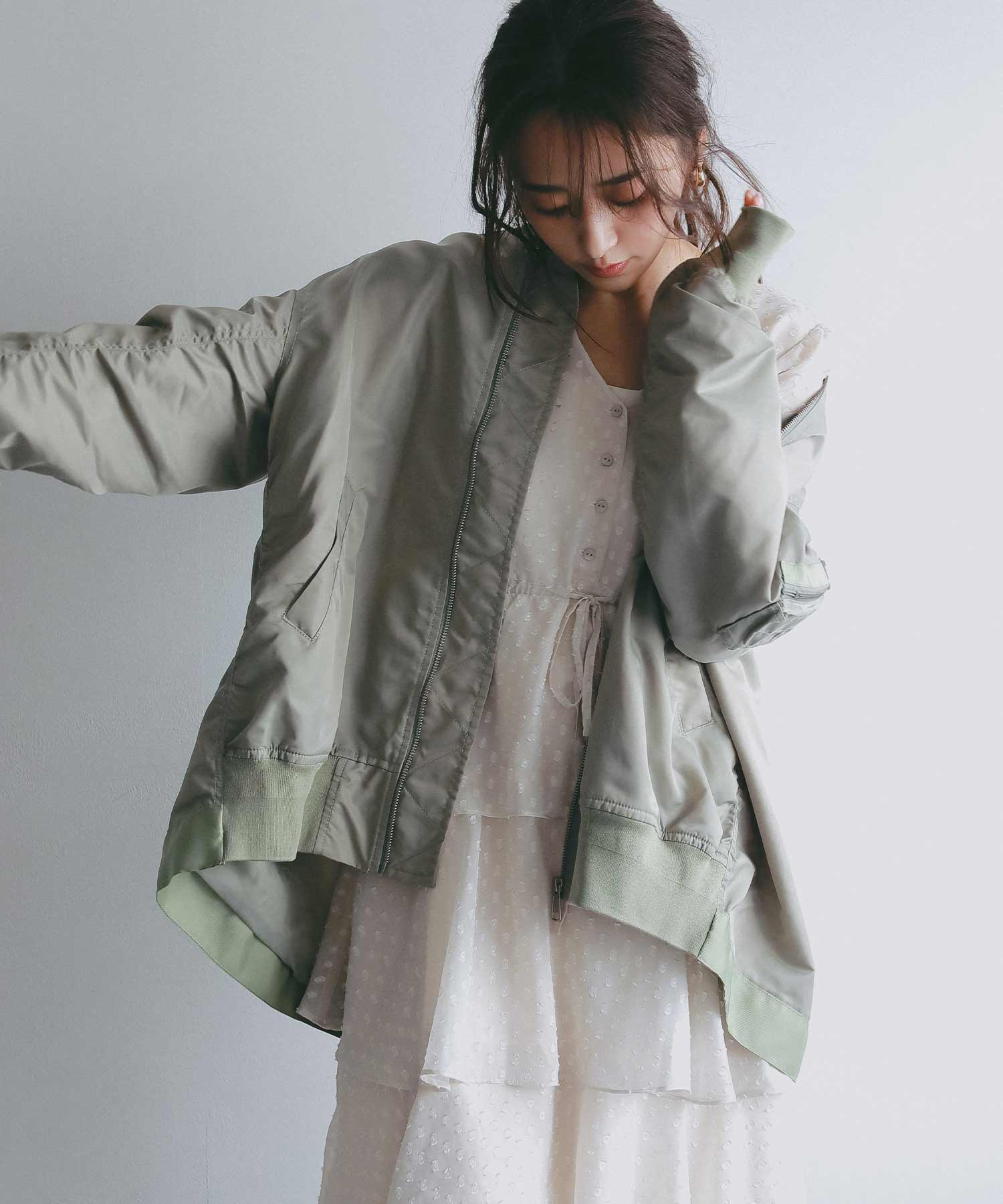 ロングシルエット MA-1ブルゾン