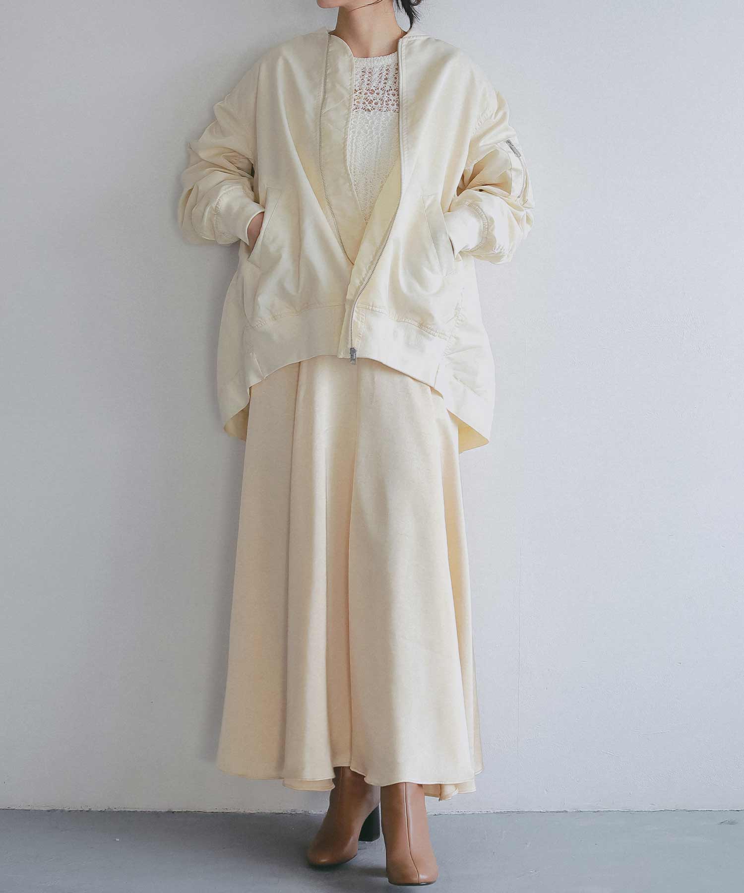 ロングシルエット MA-1ブルゾン