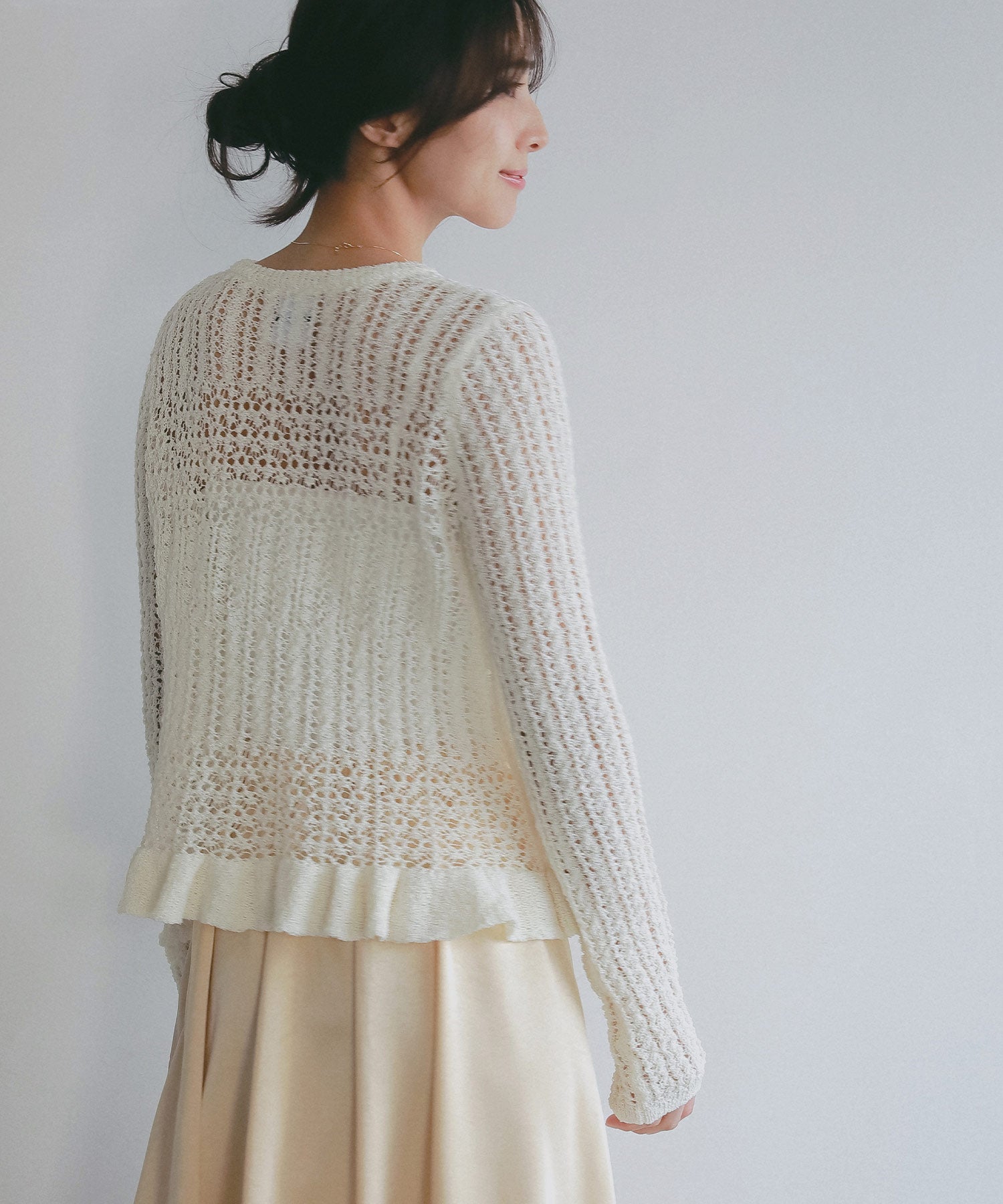 スムースサテンフレアスカート