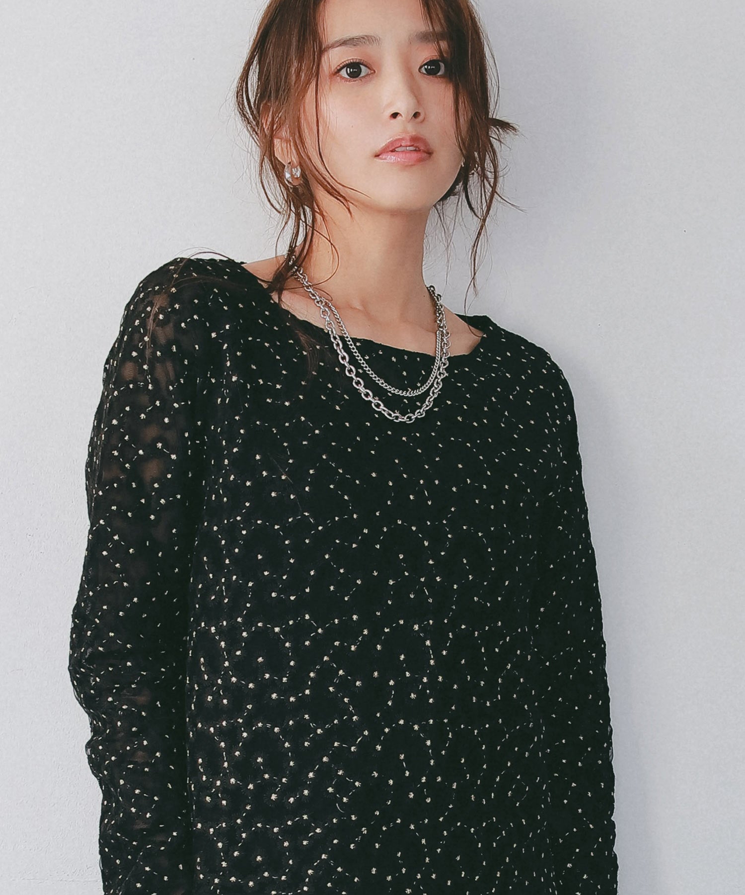 シアージャガードフラワーカットソー