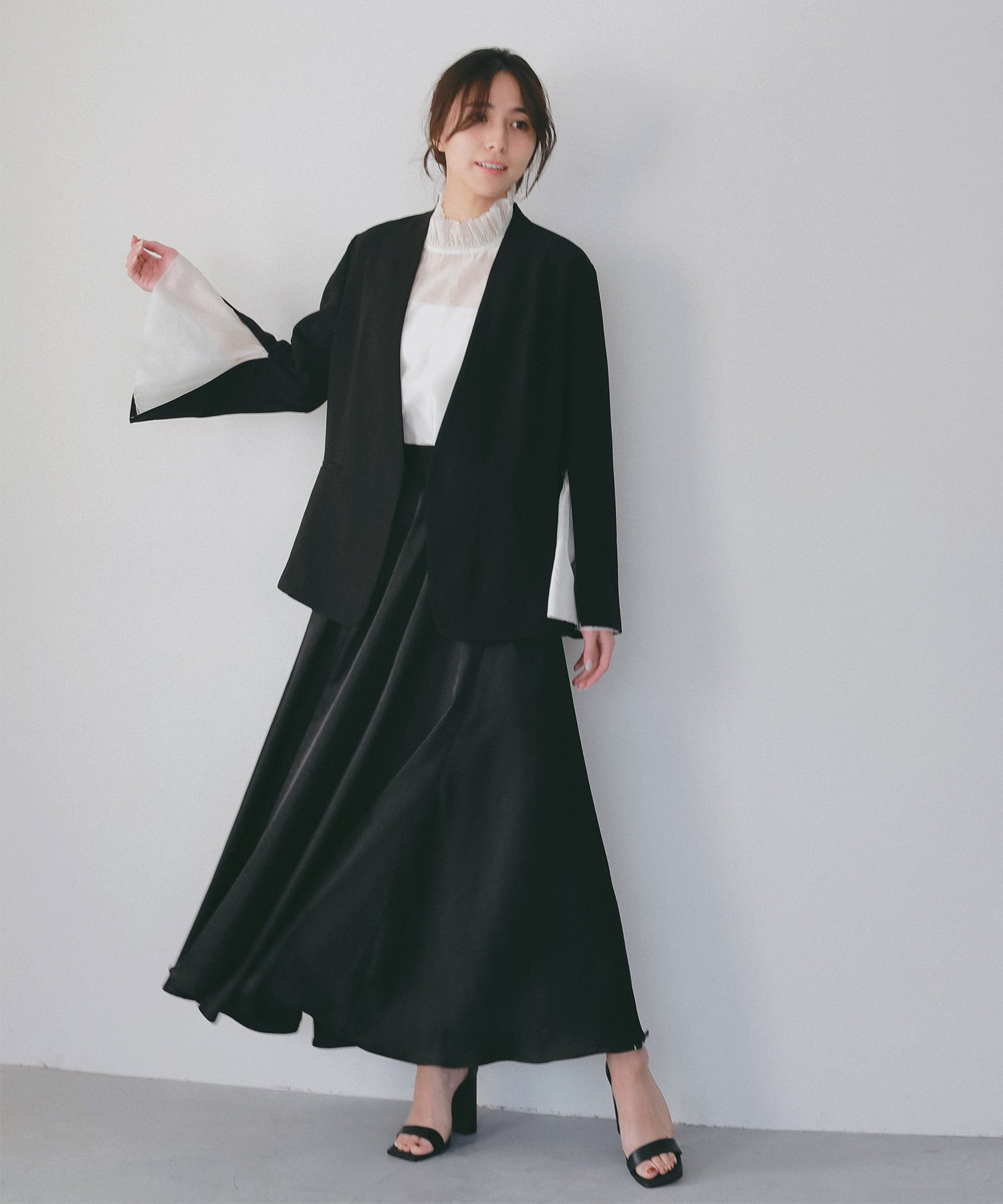 2WAYスリーブ イージーノーカラージャケット【セレモニー/オケージョン】