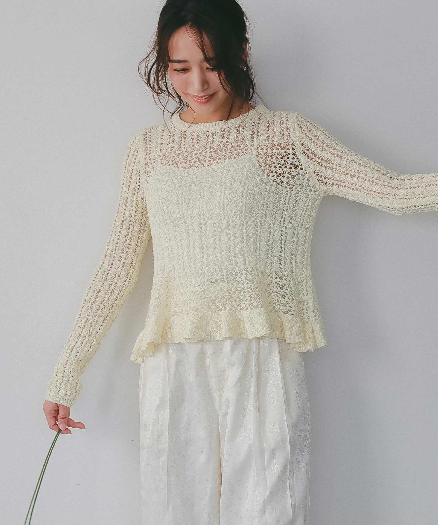 ペプラムクロシェ シアーニット