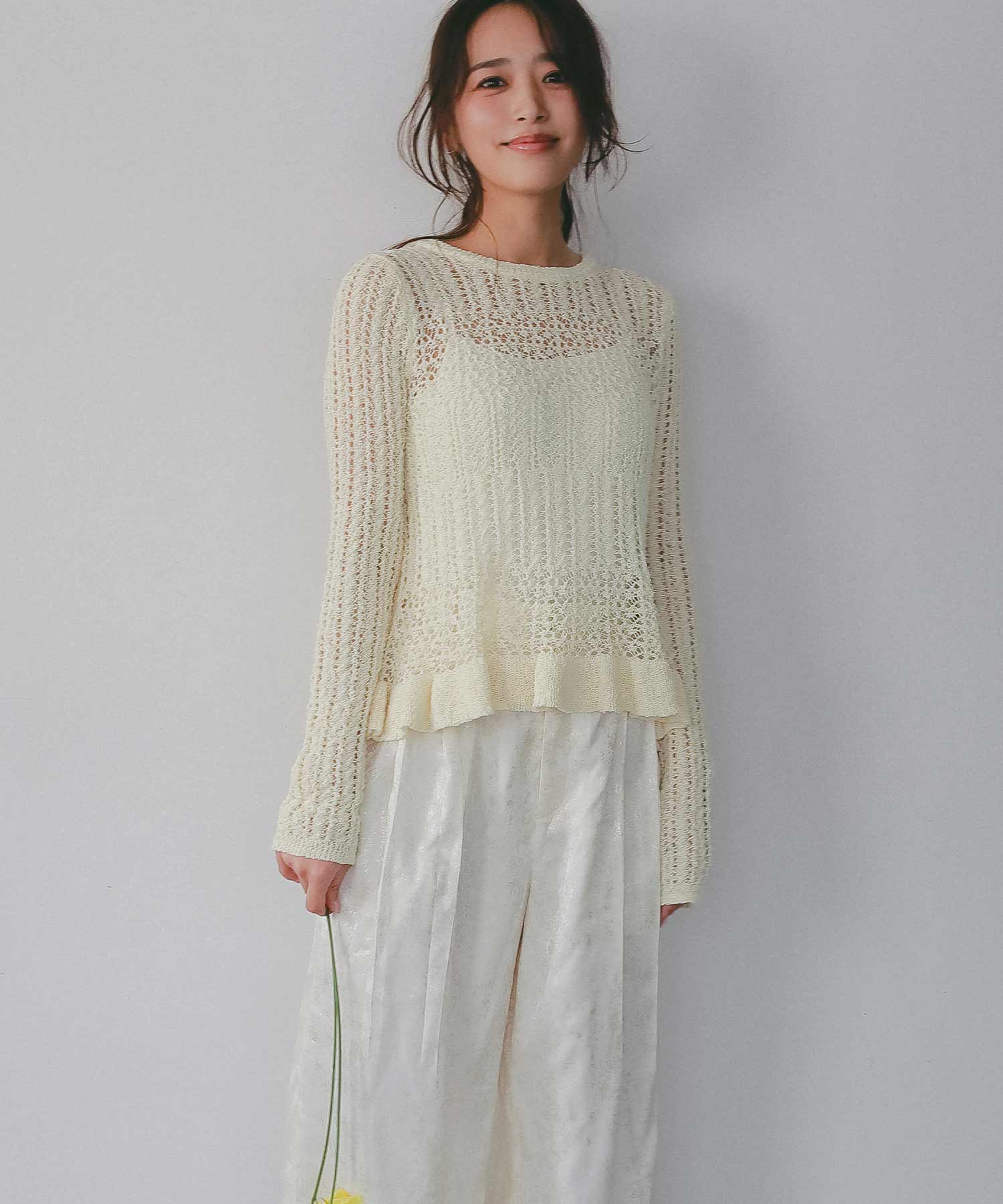 ペプラムクロシェ シアーニット