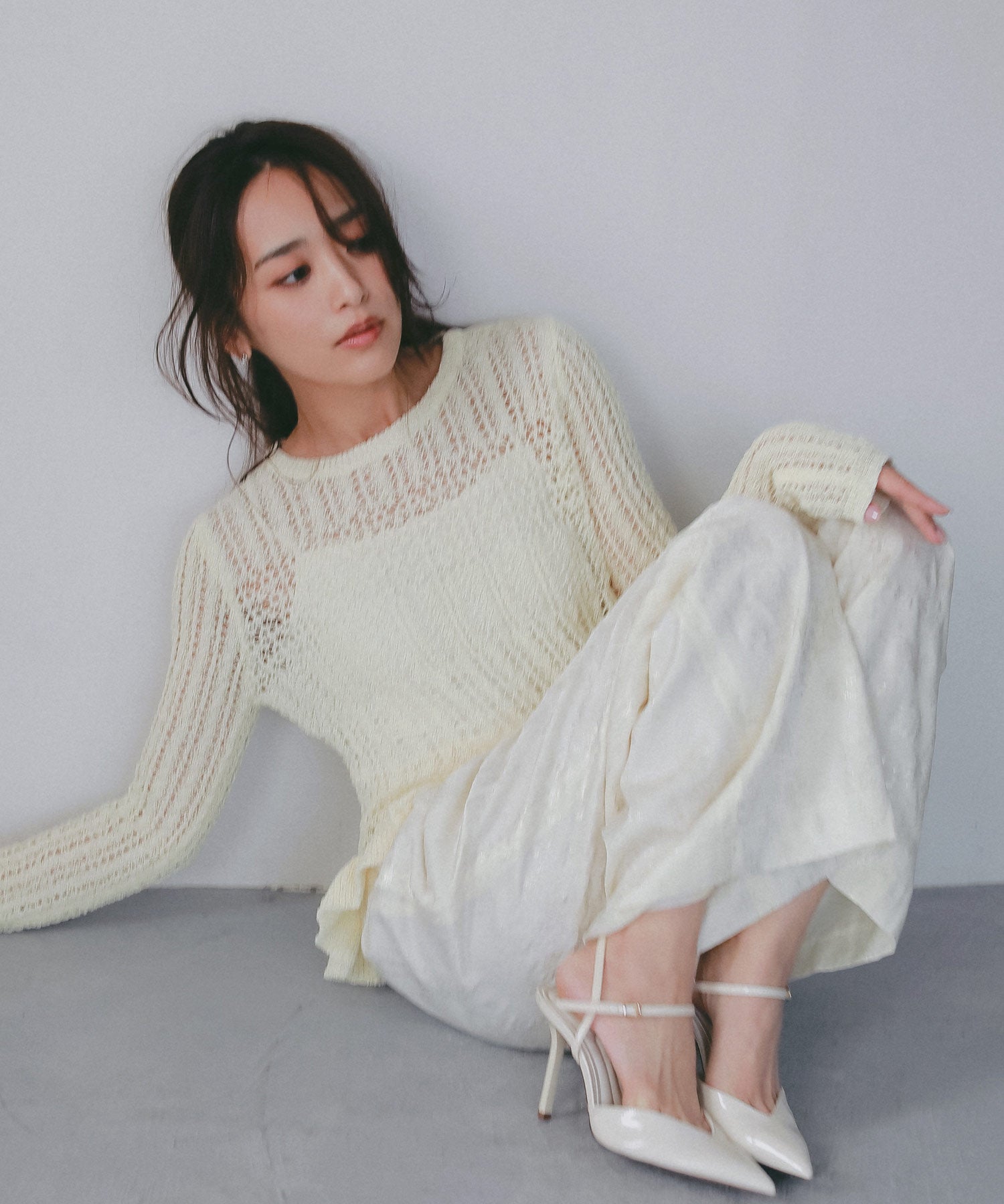 箔プリントタックパンツ