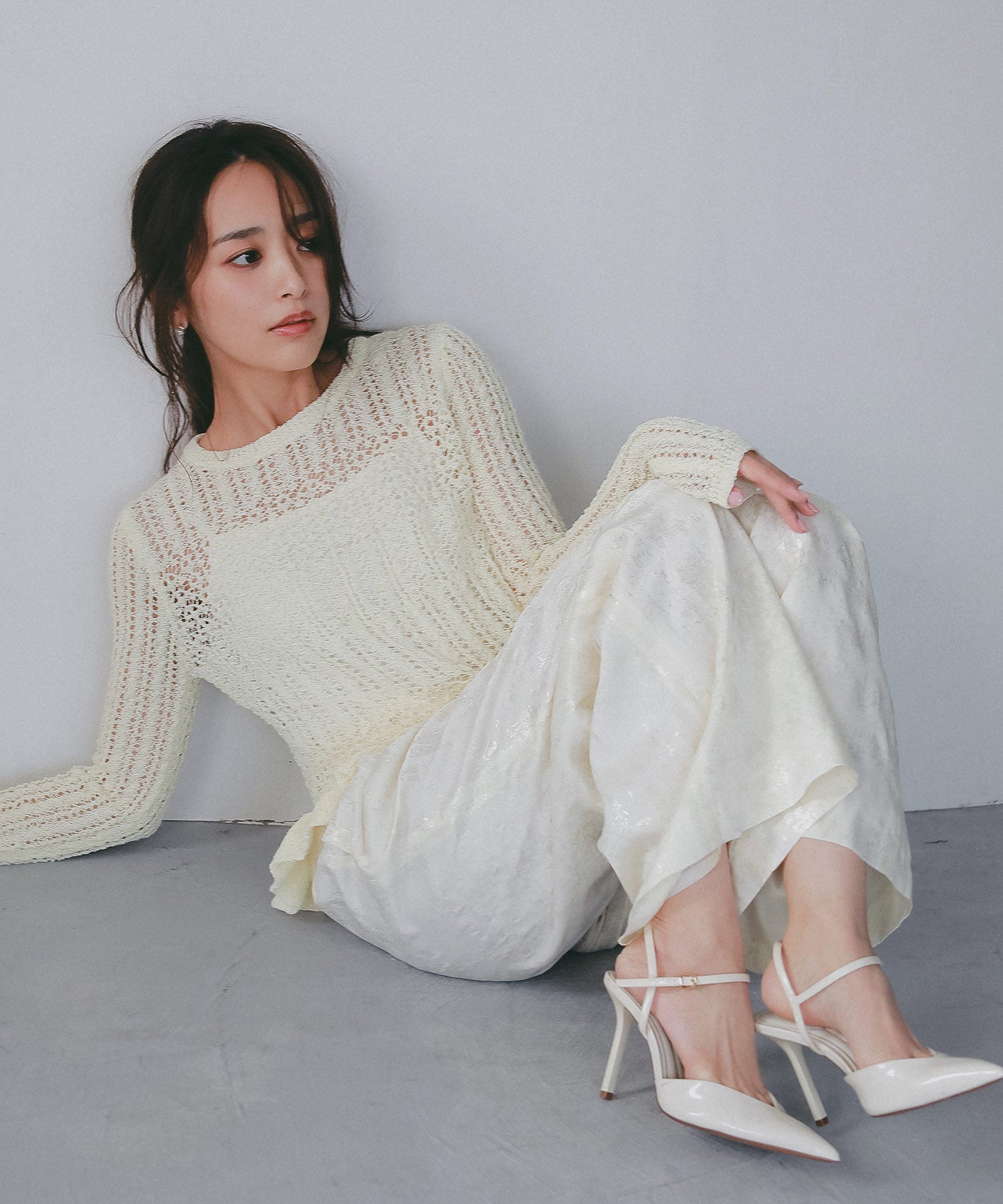 箔プリントタックパンツ