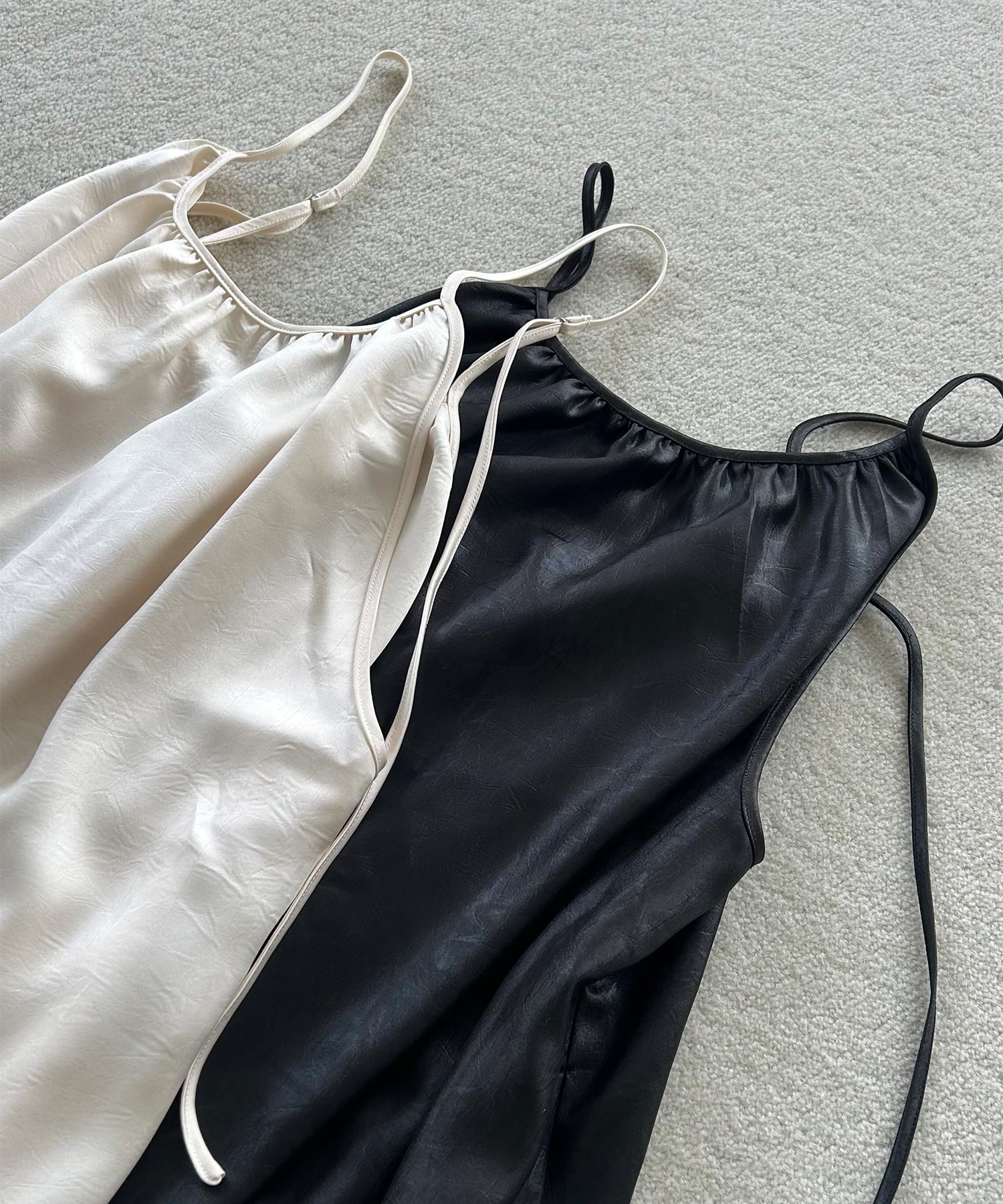 レザーライク キャミソールワンピース