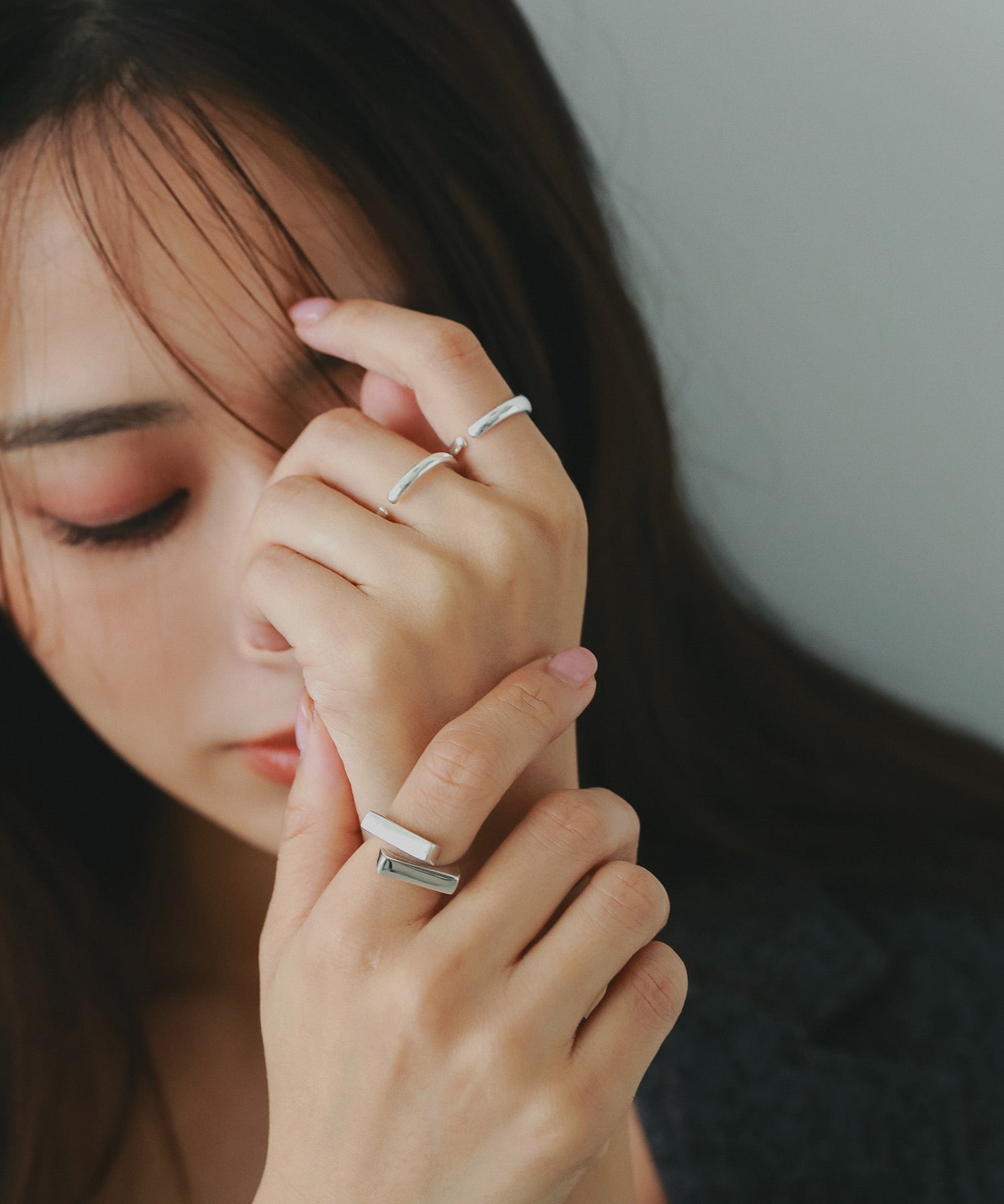 スクエアオープンシルバー925リング