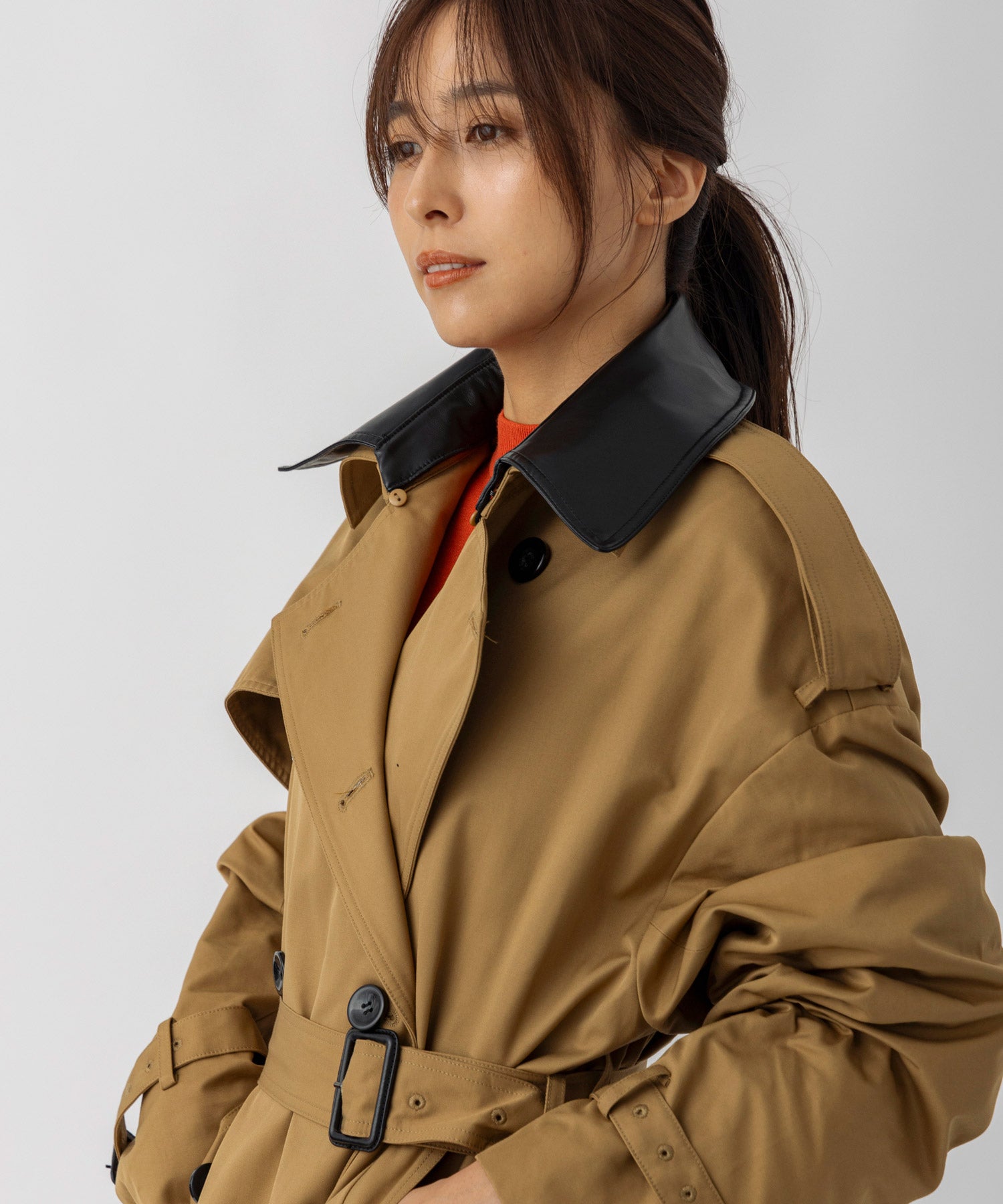 【10月上旬お届け予約商品】2WAYボリュームトレンチコート