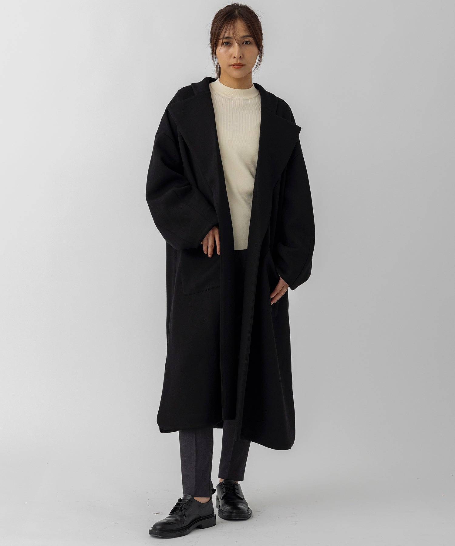 【10月上旬お届け予約商品】スムースポンチロングコート