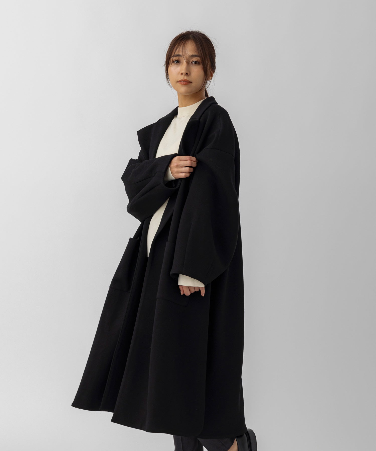 【10月上旬お届け予約商品】スムースポンチロングコート
