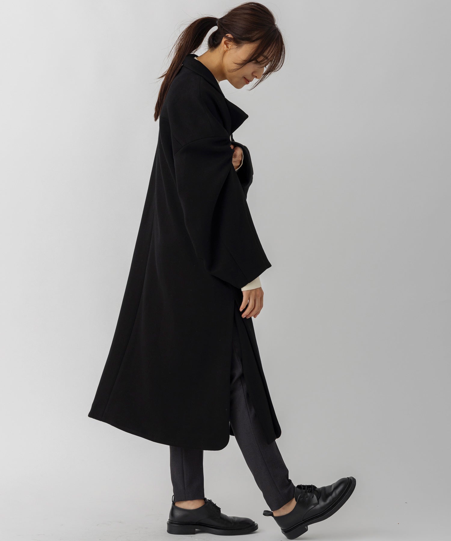 【10月上旬お届け予約商品】スムースポンチロングコート