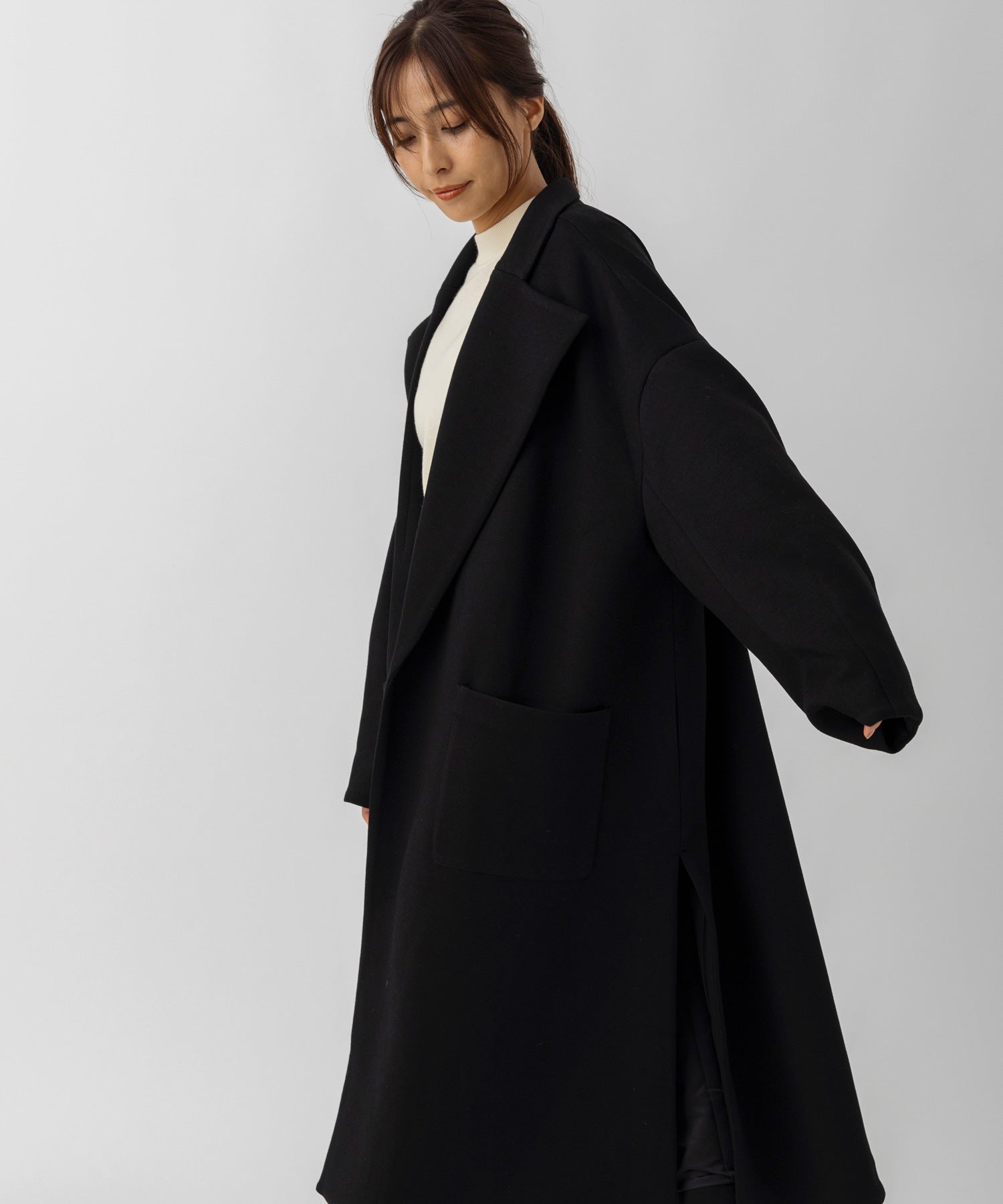 【10月上旬お届け予約商品】スムースポンチロングコート