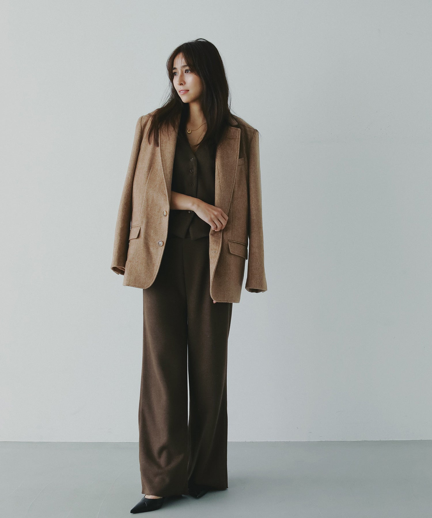 ヘリンボーンウールツイードジャケット