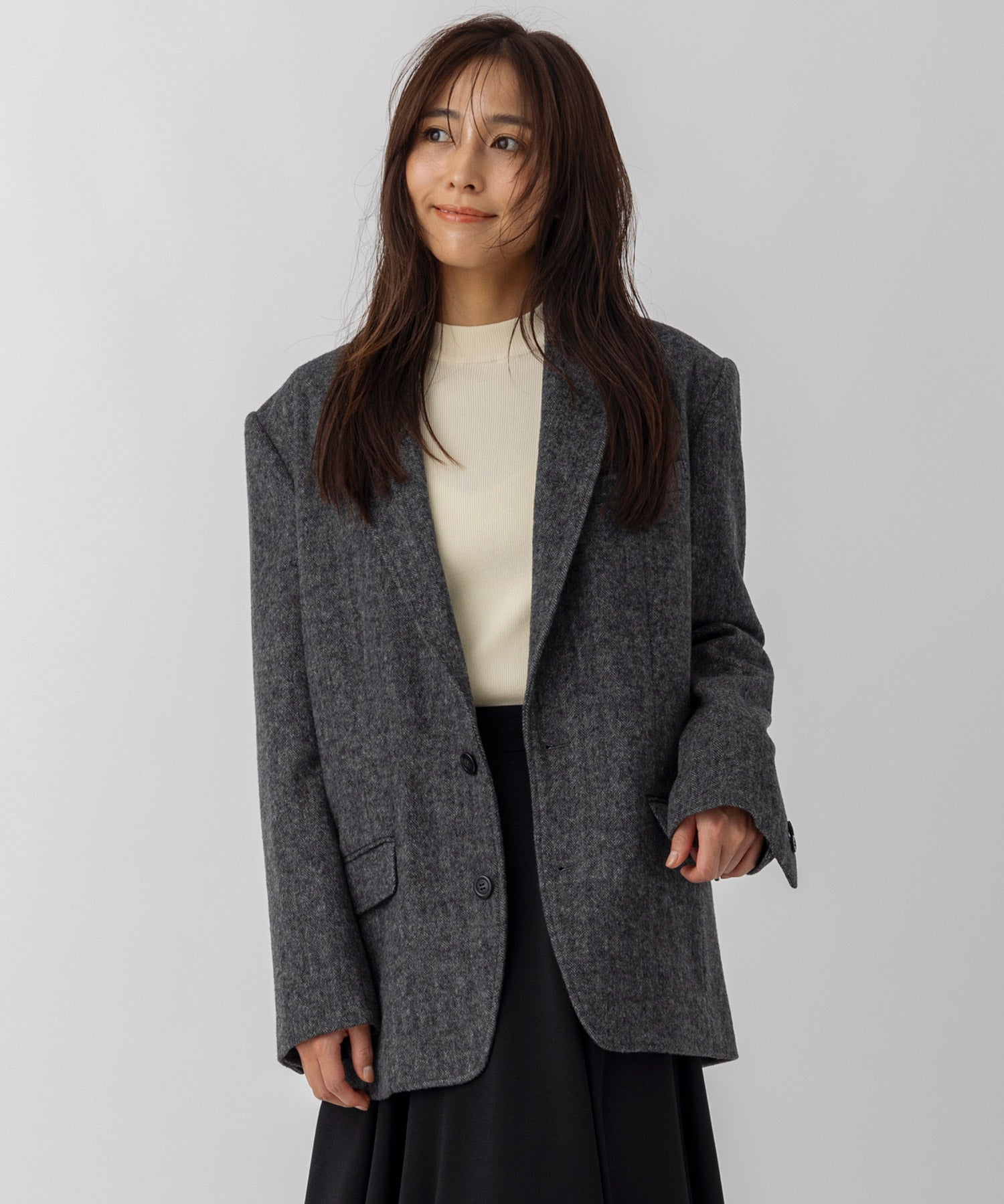 【10月上旬お届け予約商品】ヘリンボーンウールツイードジャケット