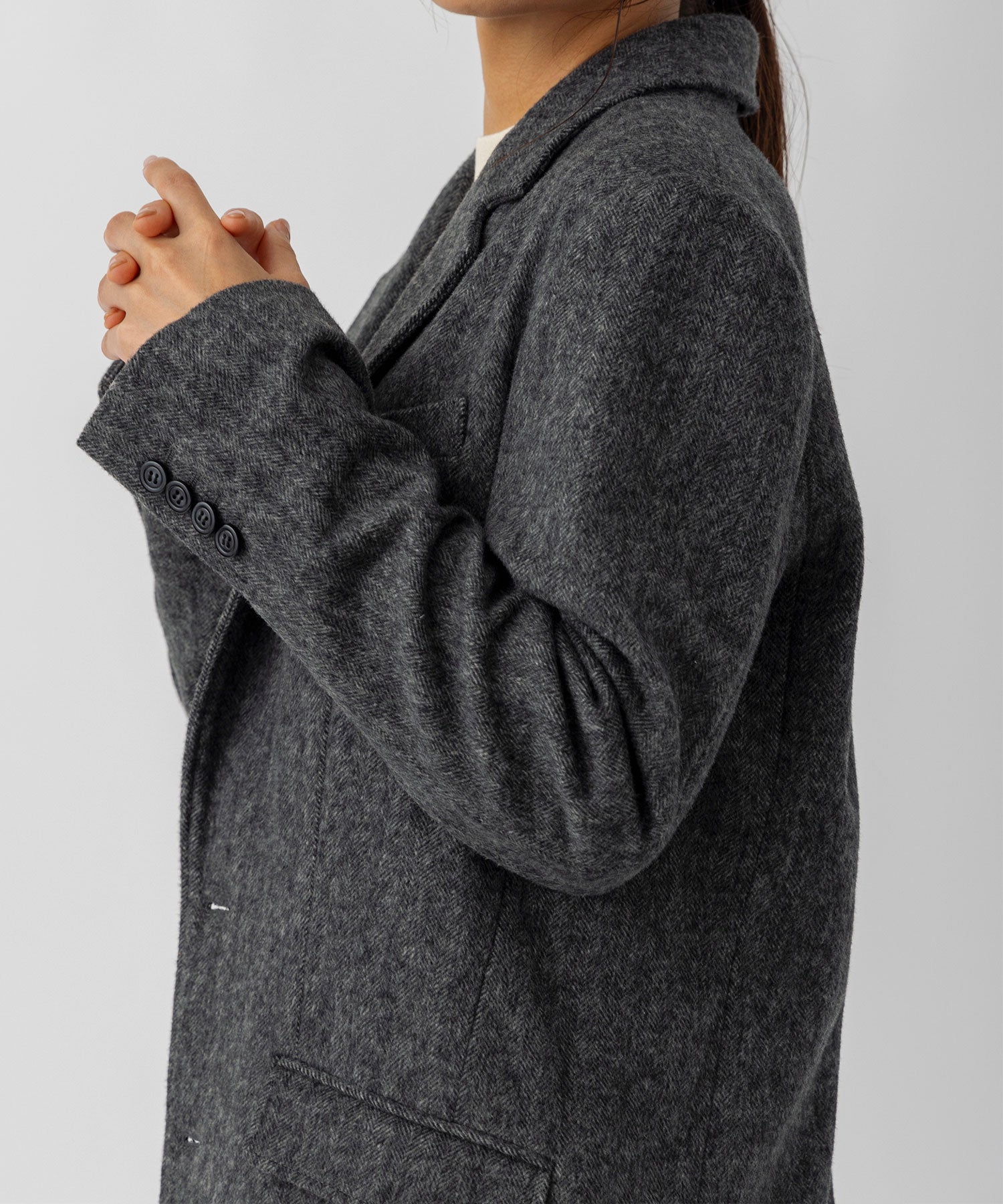 ヘリンボーンウールツイードジャケット