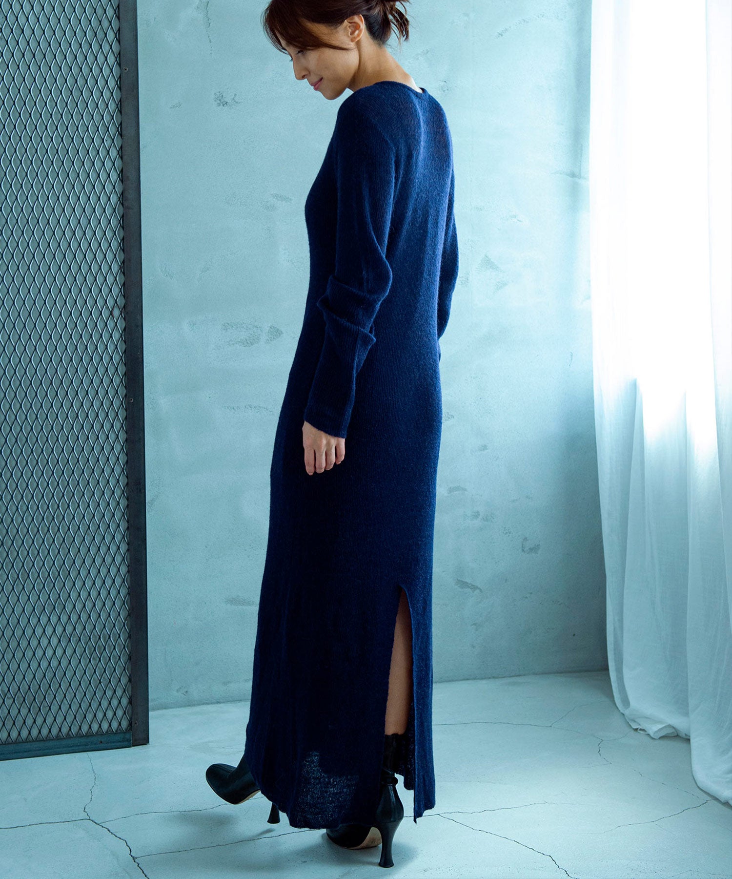 【11月下旬お届け予約商品】モヘヤタッチ 2WAYロングカーディガンワンピース