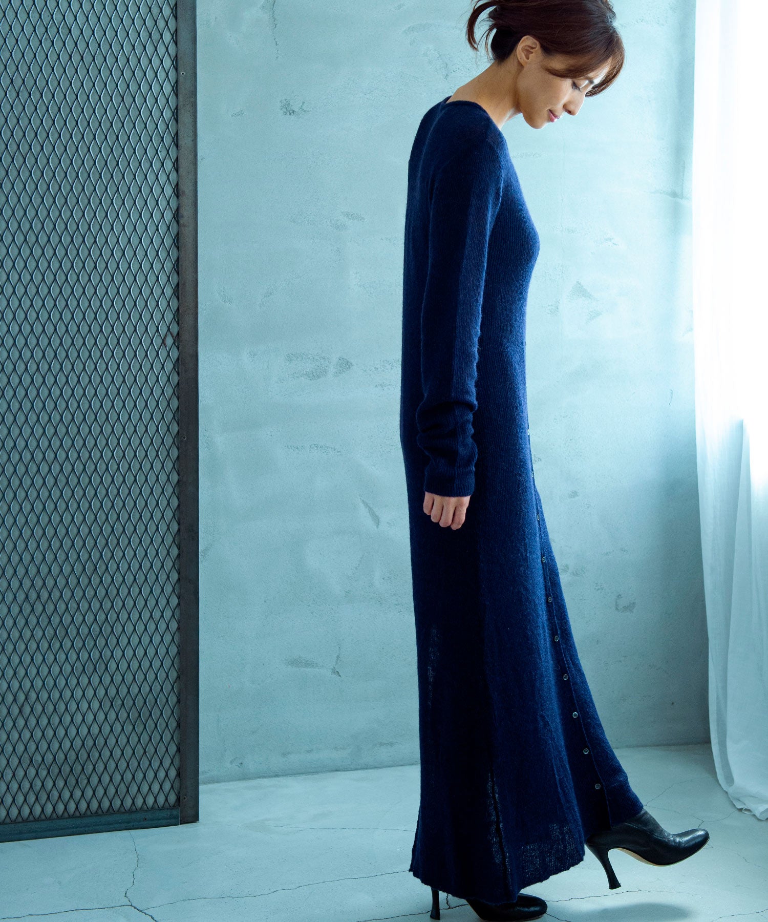 【11月下旬お届け予約商品】モヘヤタッチ 2WAYロングカーディガンワンピース