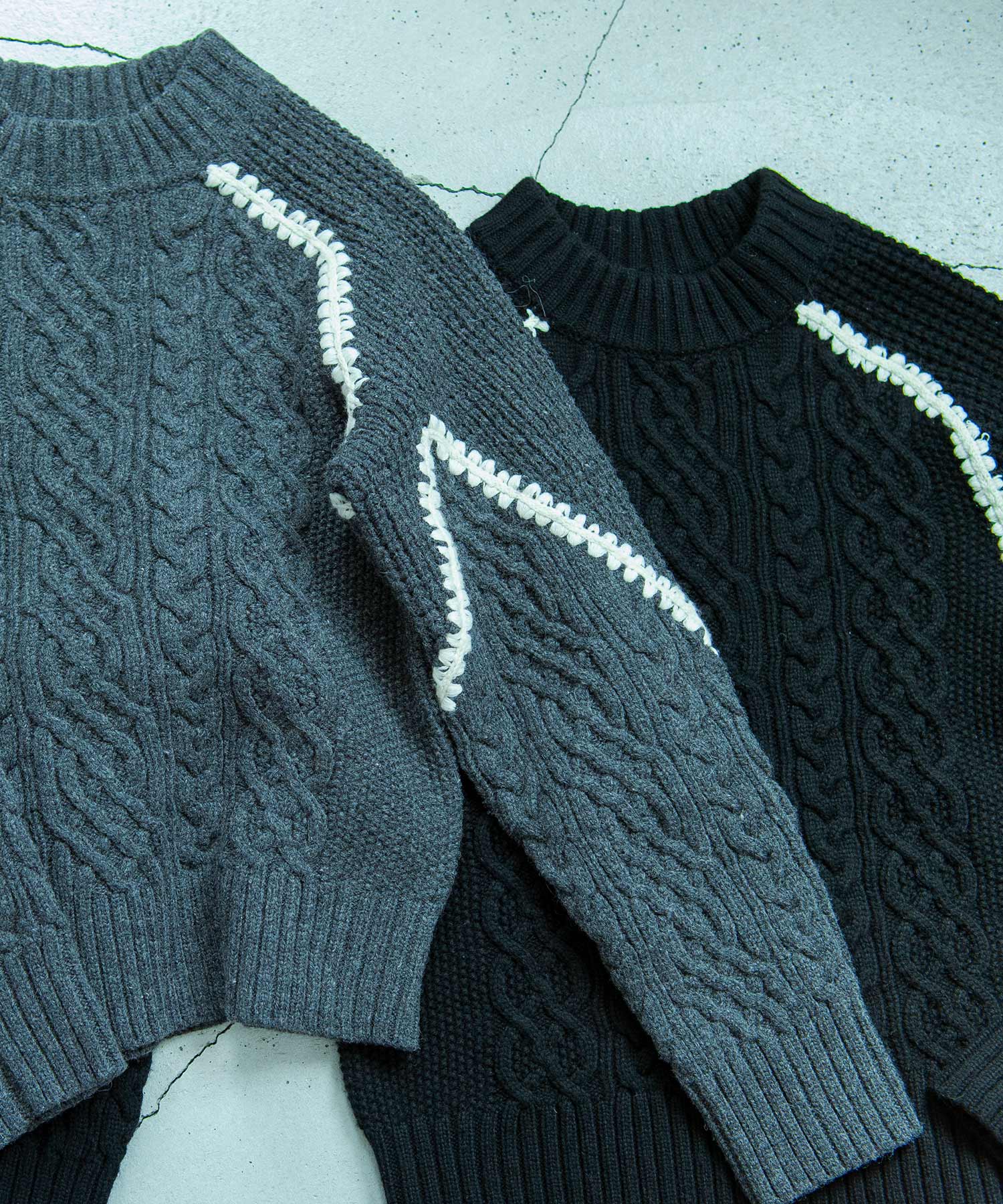 【11月下旬お届け予約商品】ウォッシャブルケーブルニット