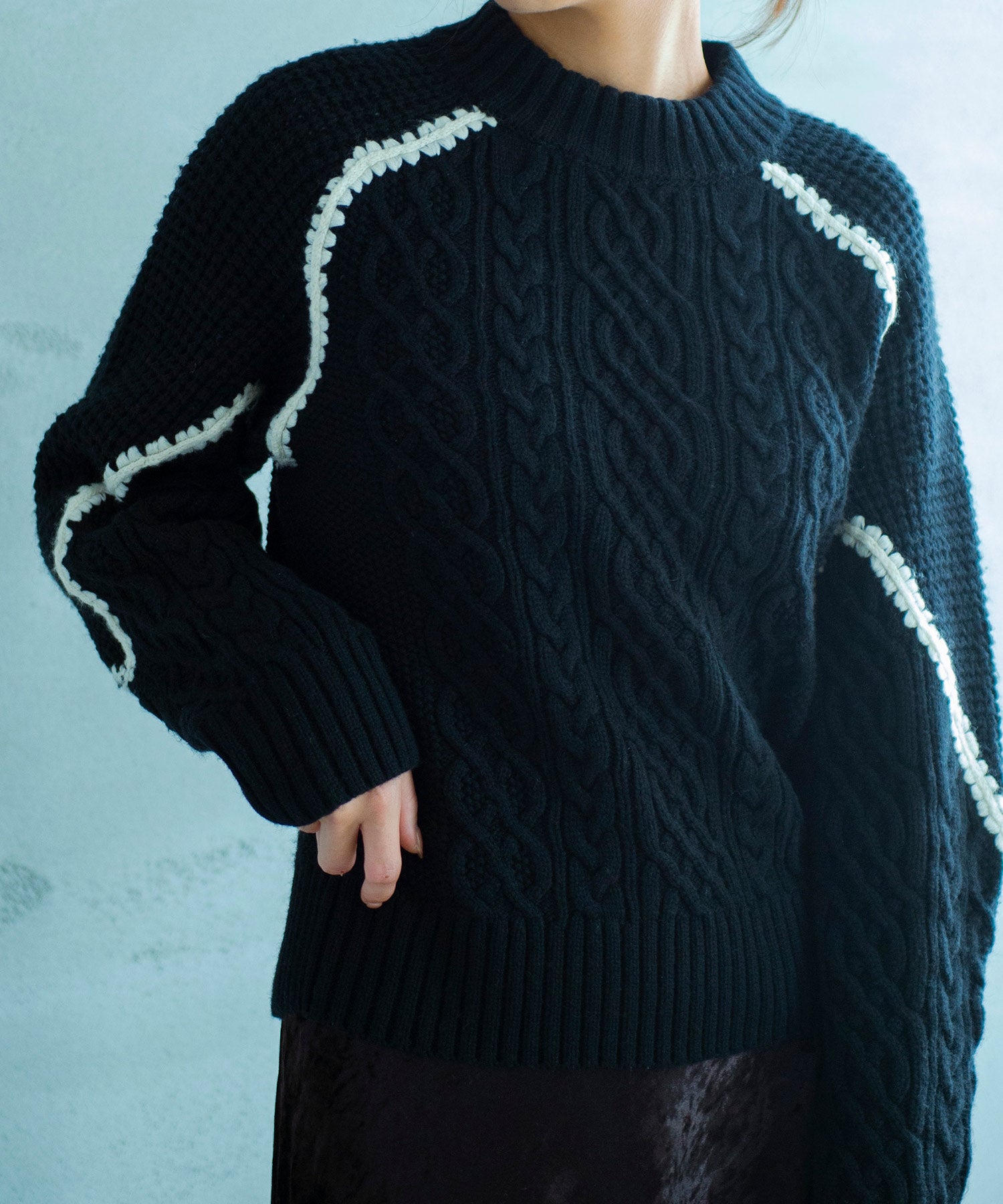 【11月下旬お届け予約商品】ウォッシャブルケーブルニット