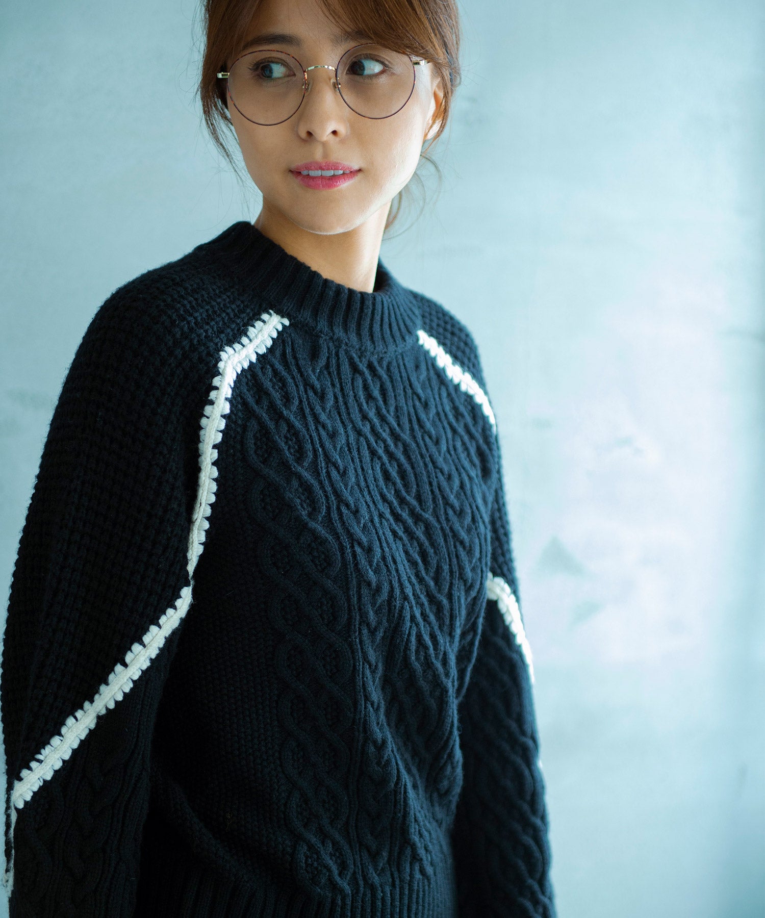 【11月下旬お届け予約商品】ウォッシャブルケーブルニット