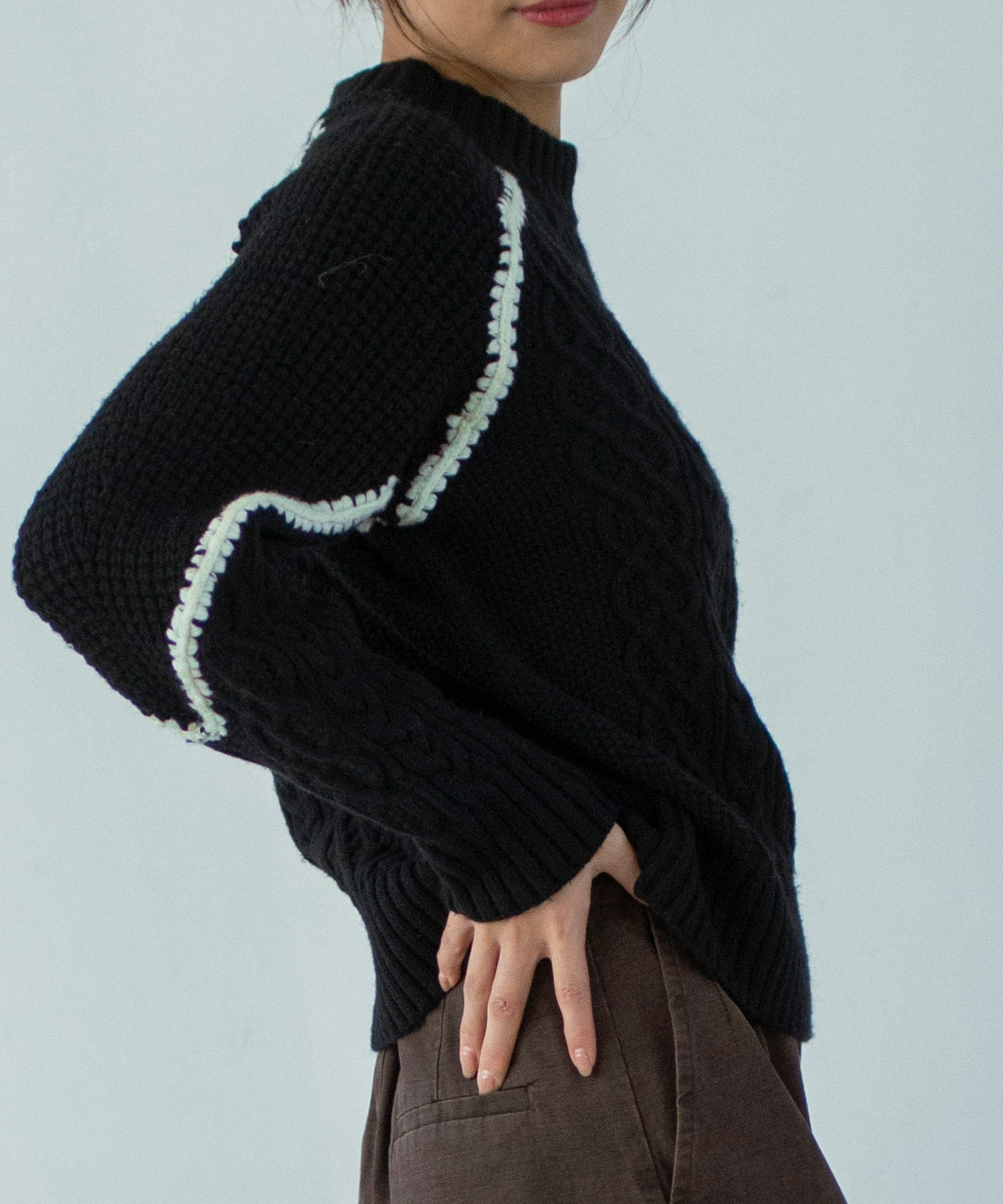 【11月下旬お届け予約商品】ウォッシャブルケーブルニット