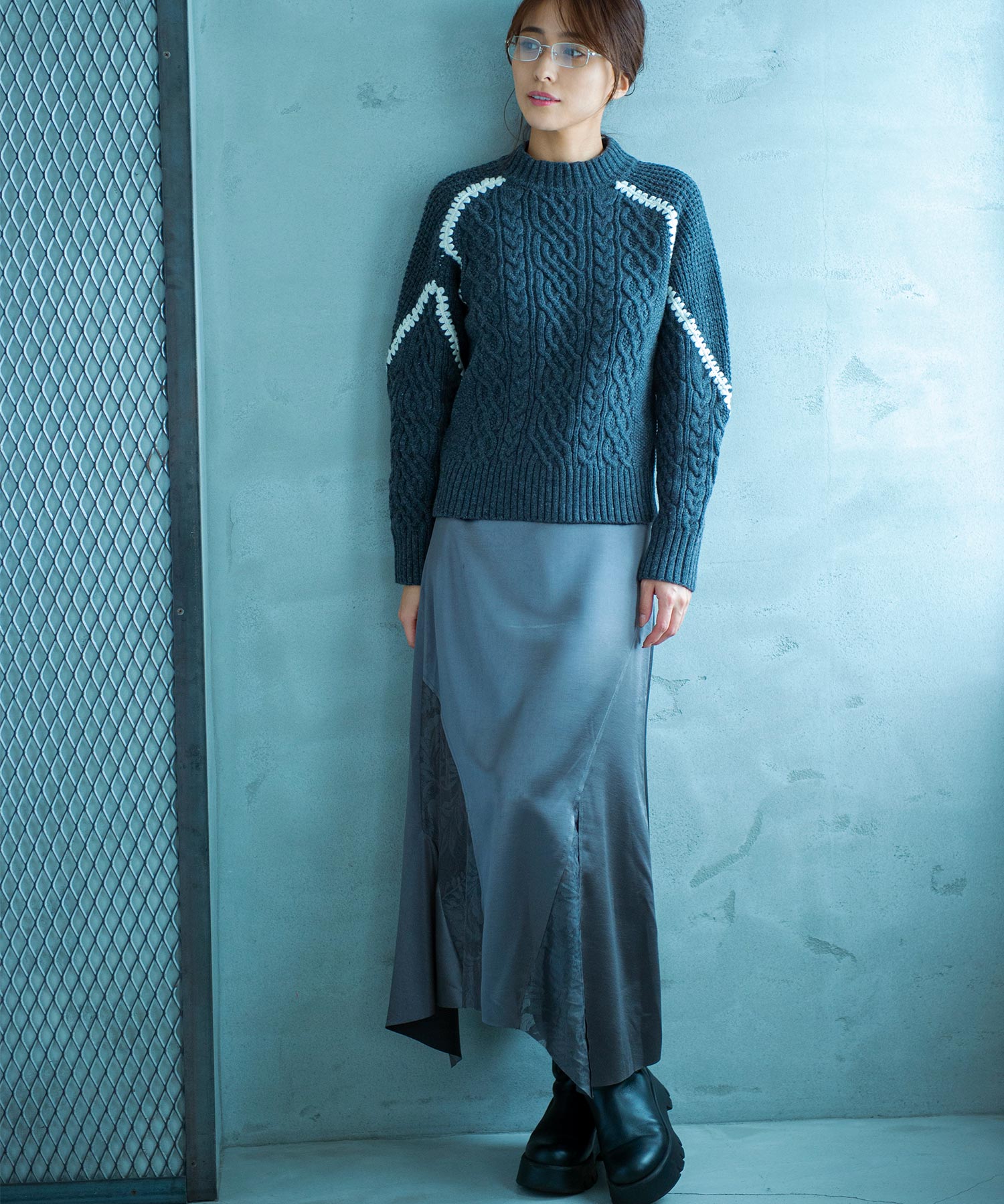 【11月下旬お届け予約商品】ウォッシャブルケーブルニット