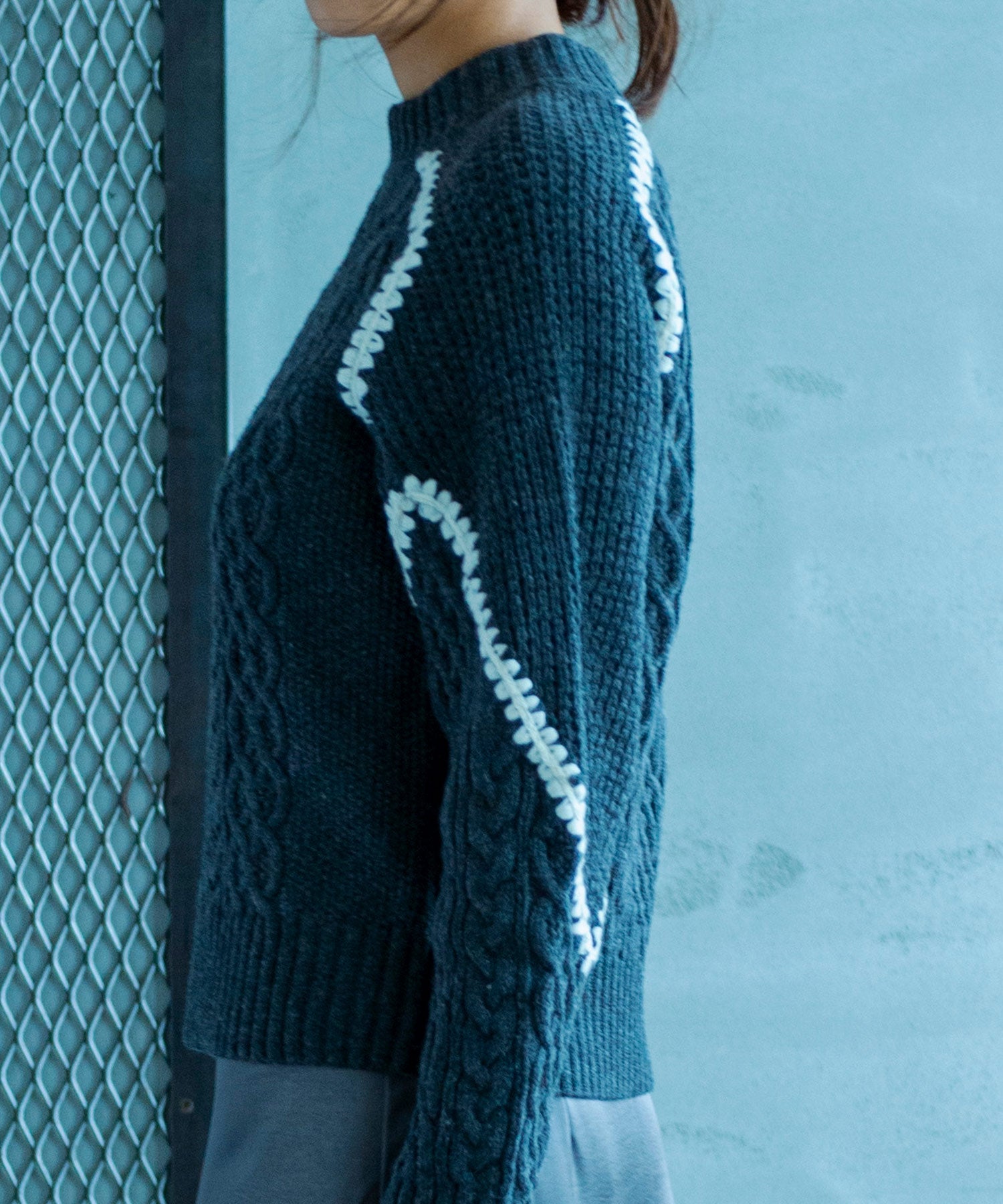 【11月下旬お届け予約商品】ウォッシャブルケーブルニット