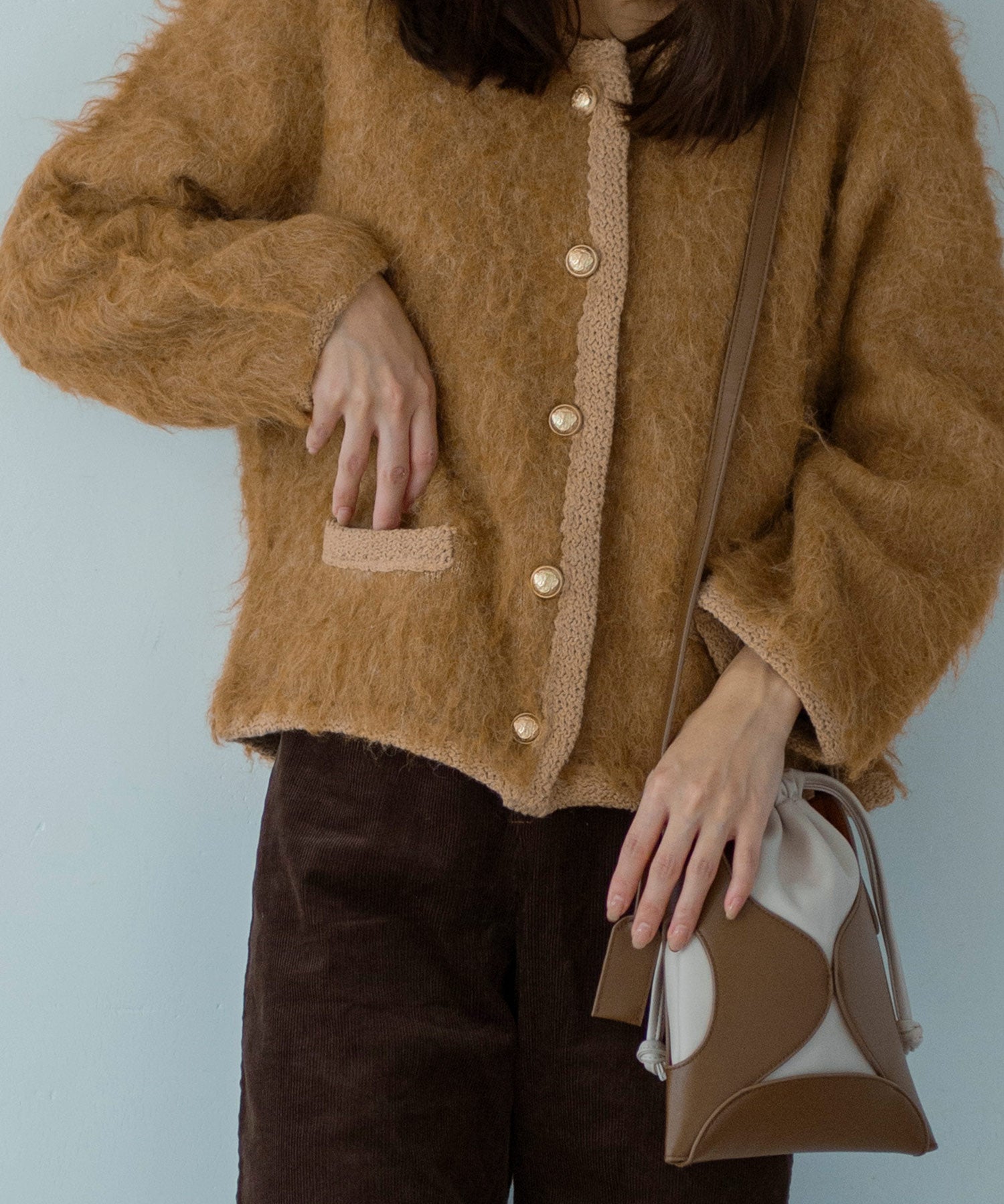 シャギーニットカーディガンジャケット