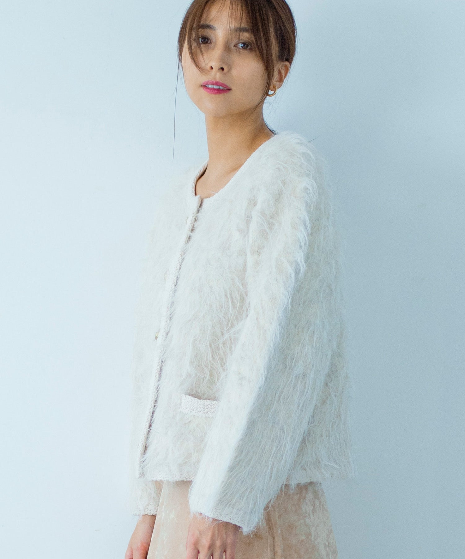 【11月下旬お届け予約商品】シャギーニットカーディガンジャケット