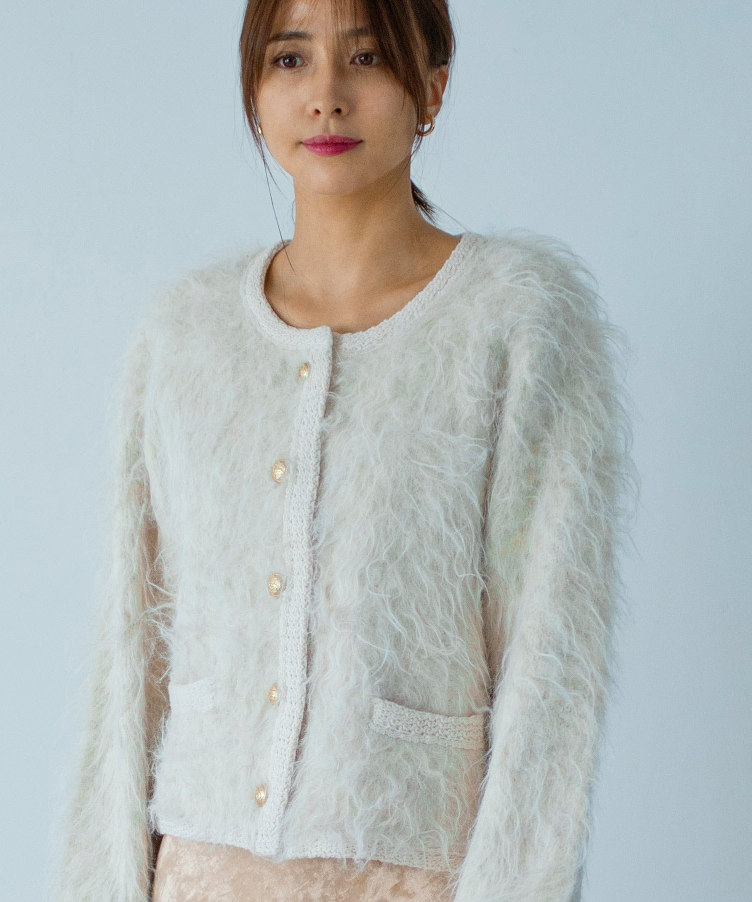 【11月下旬お届け予約商品】シャギーニットカーディガンジャケット