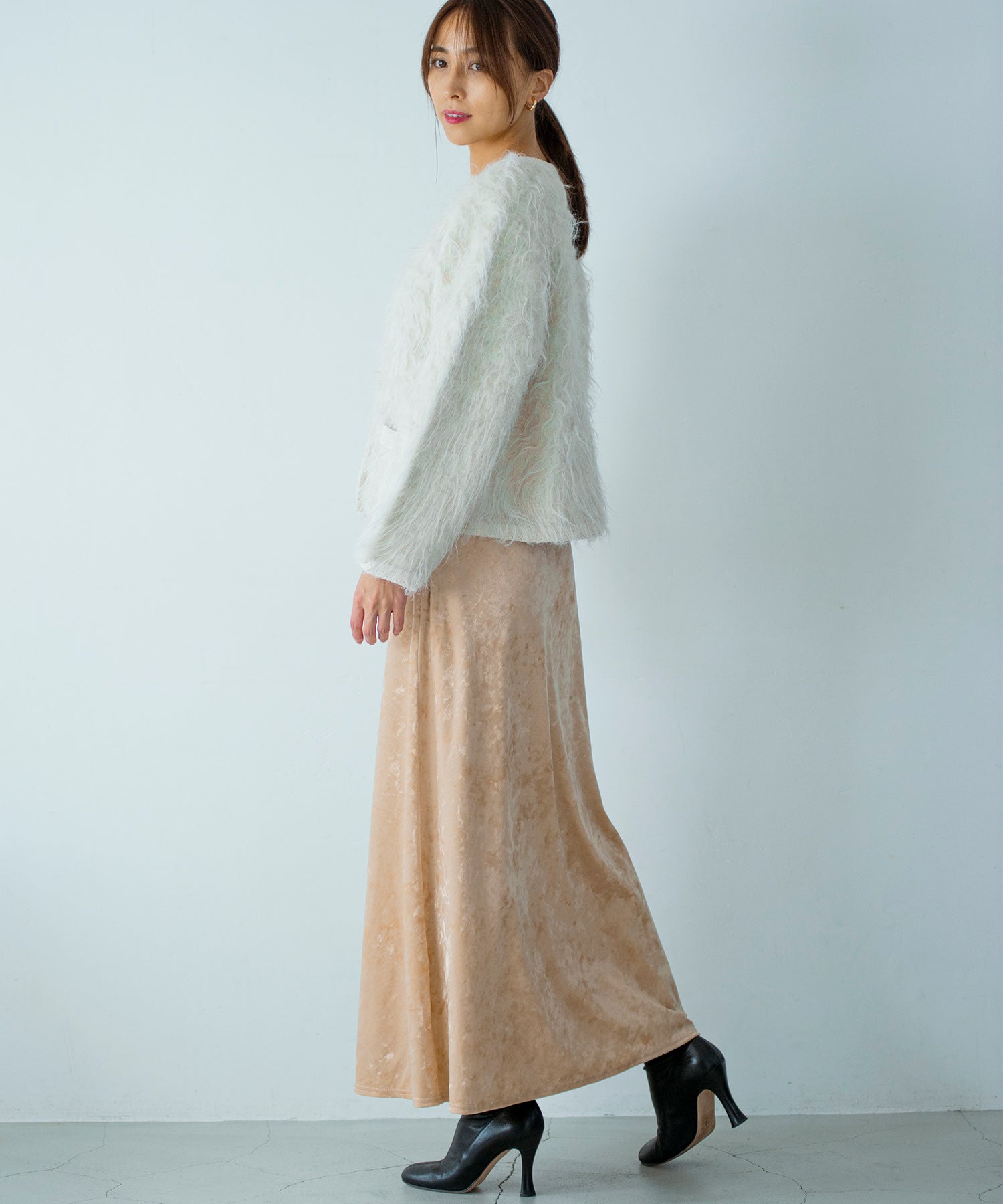 【11月下旬お届け予約商品】シャギーニットカーディガンジャケット