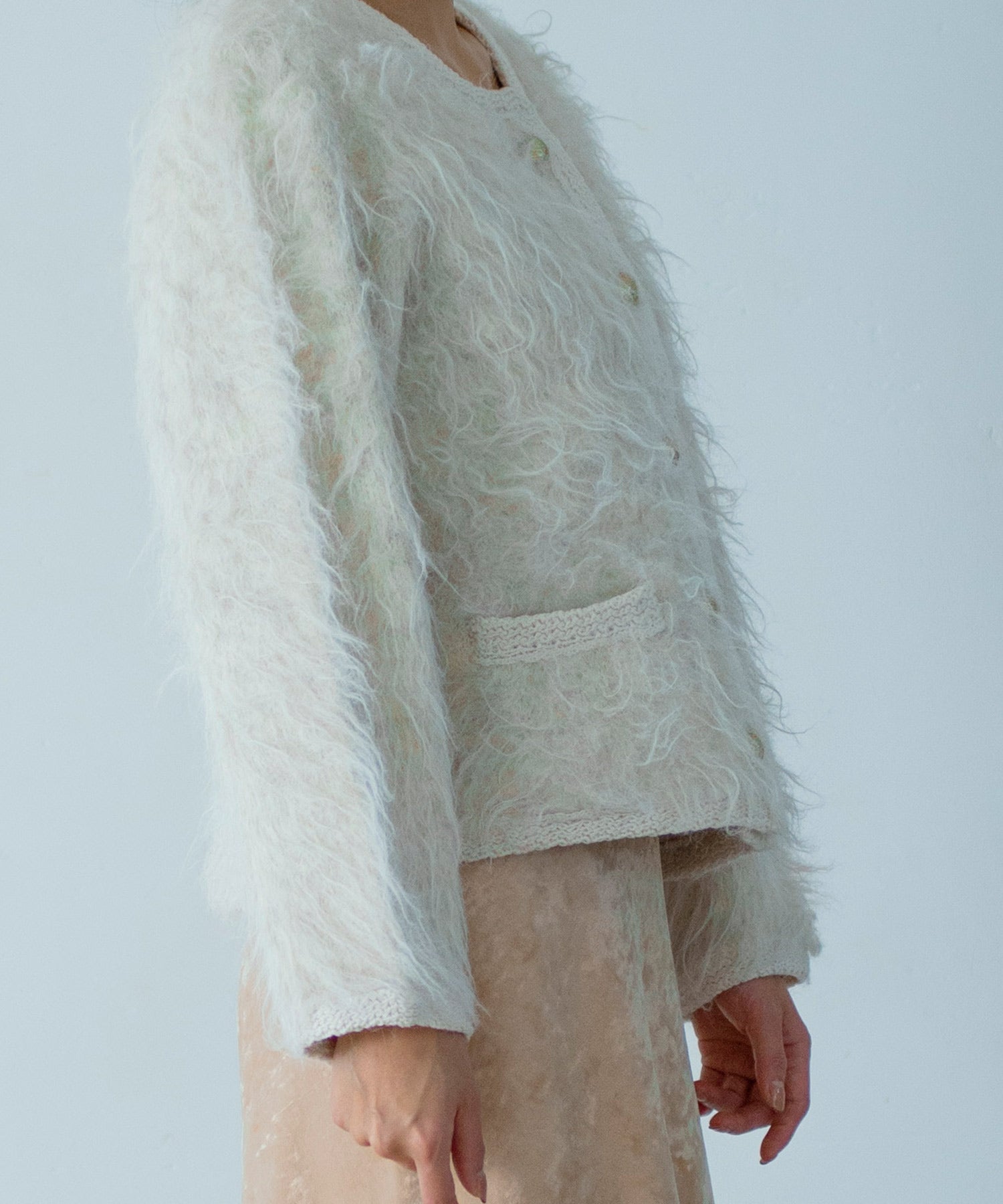 【11月下旬お届け予約商品】シャギーニットカーディガンジャケット