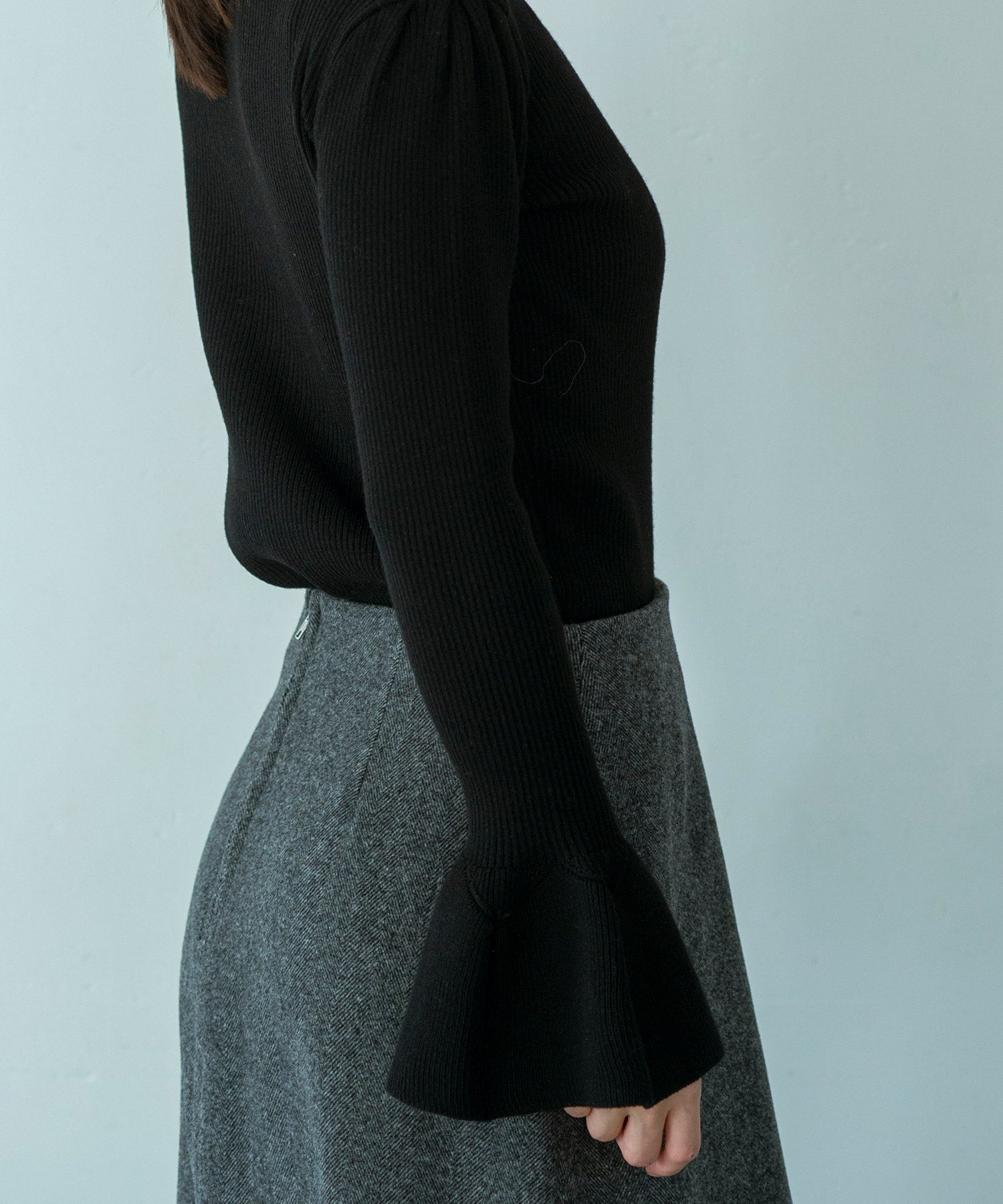 【11月下旬お届け予約商品】2WAYメロウハイネック衿付きニット