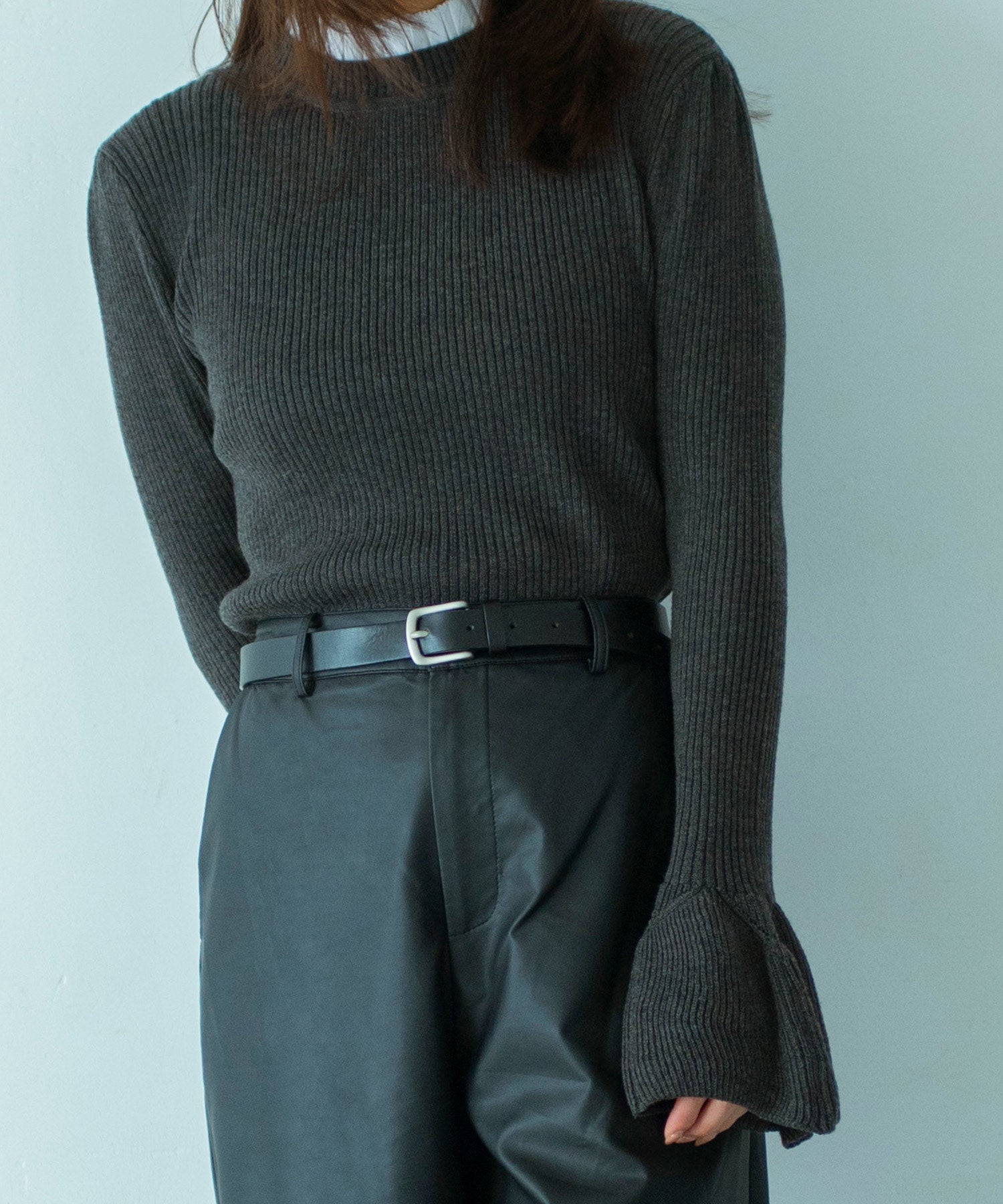 【11月下旬お届け予約商品】2WAYメロウハイネック衿付きニット