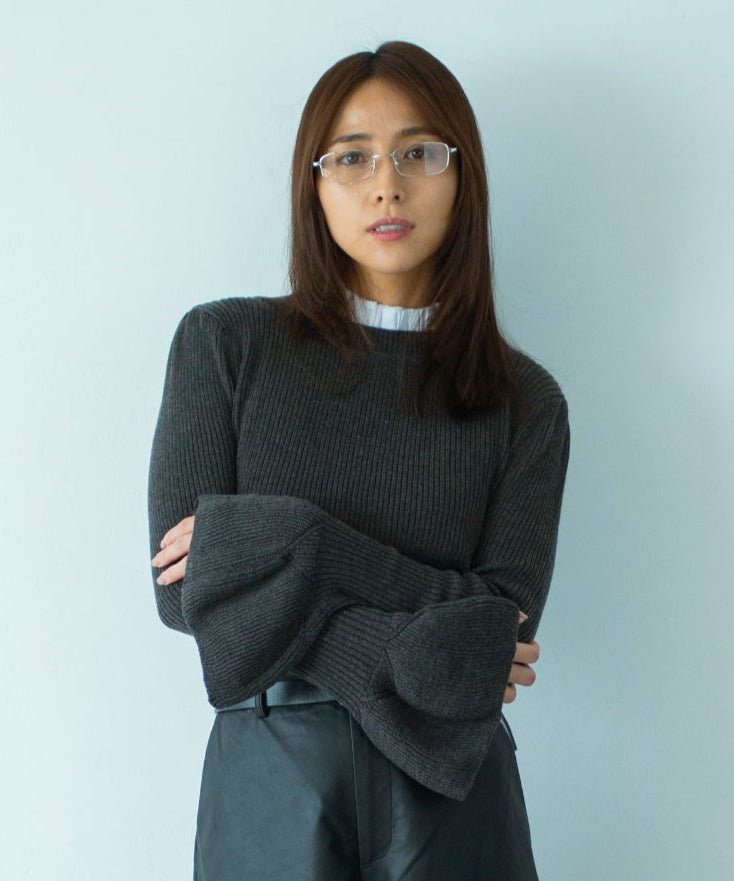 【11月下旬お届け予約商品】2WAYメロウハイネック衿付きニット