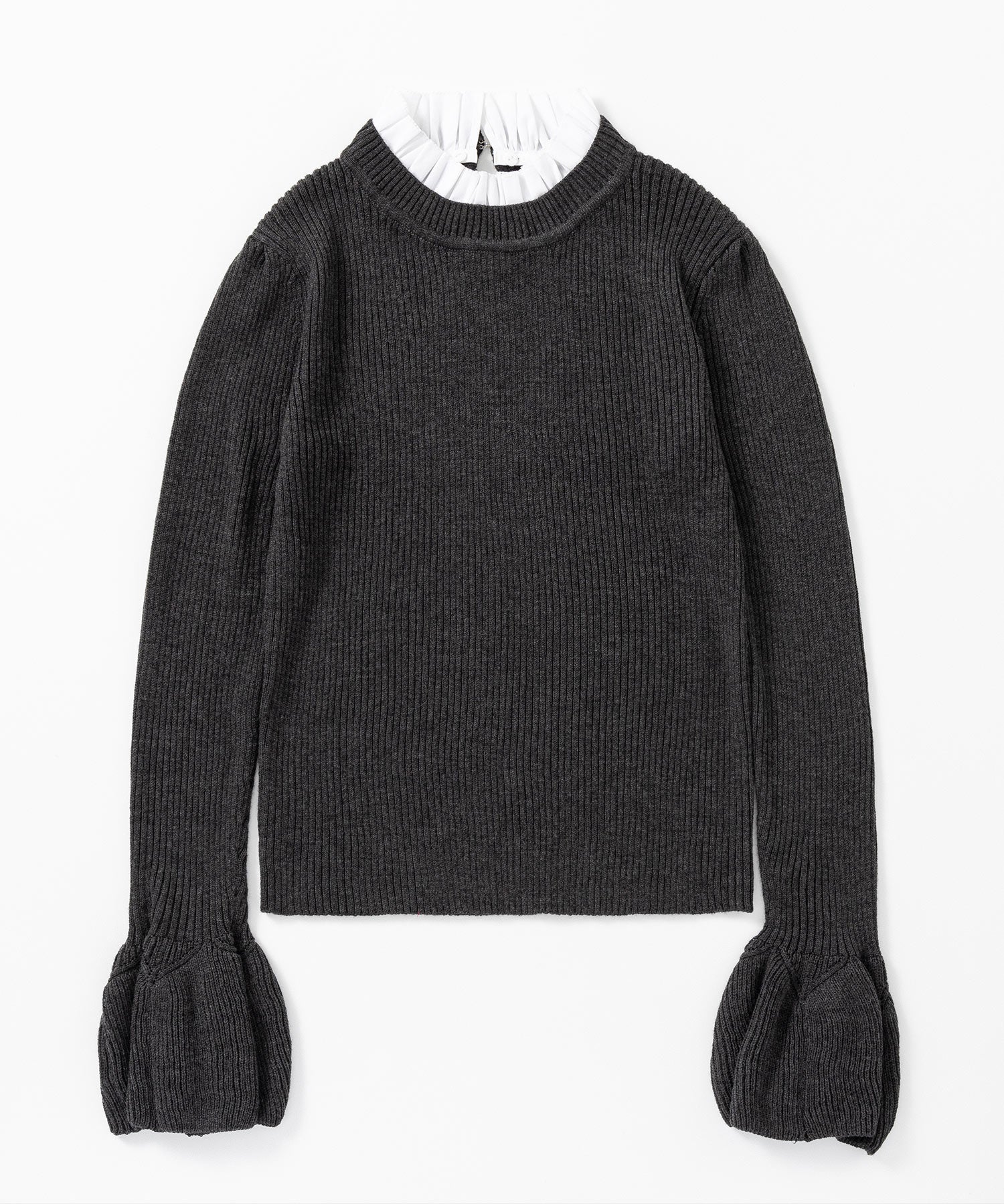 【11月下旬お届け予約商品】2WAYメロウハイネック衿付きニット