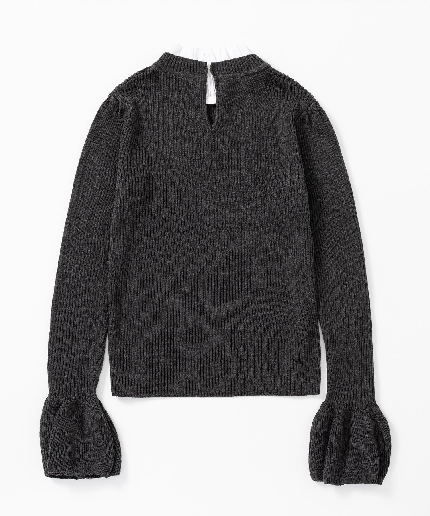 【11月下旬お届け予約商品】2WAYメロウハイネック衿付きニット