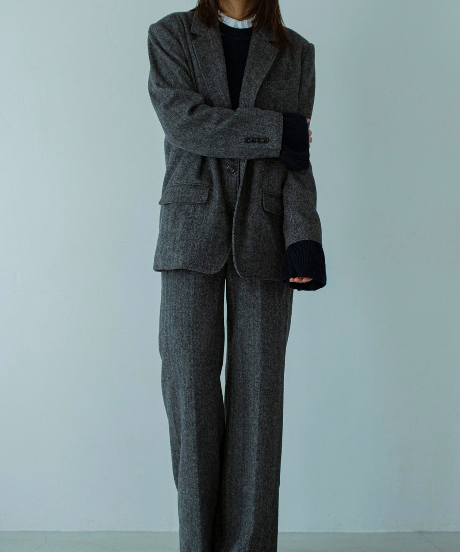 2WAYメロウハイネック衿付きニット