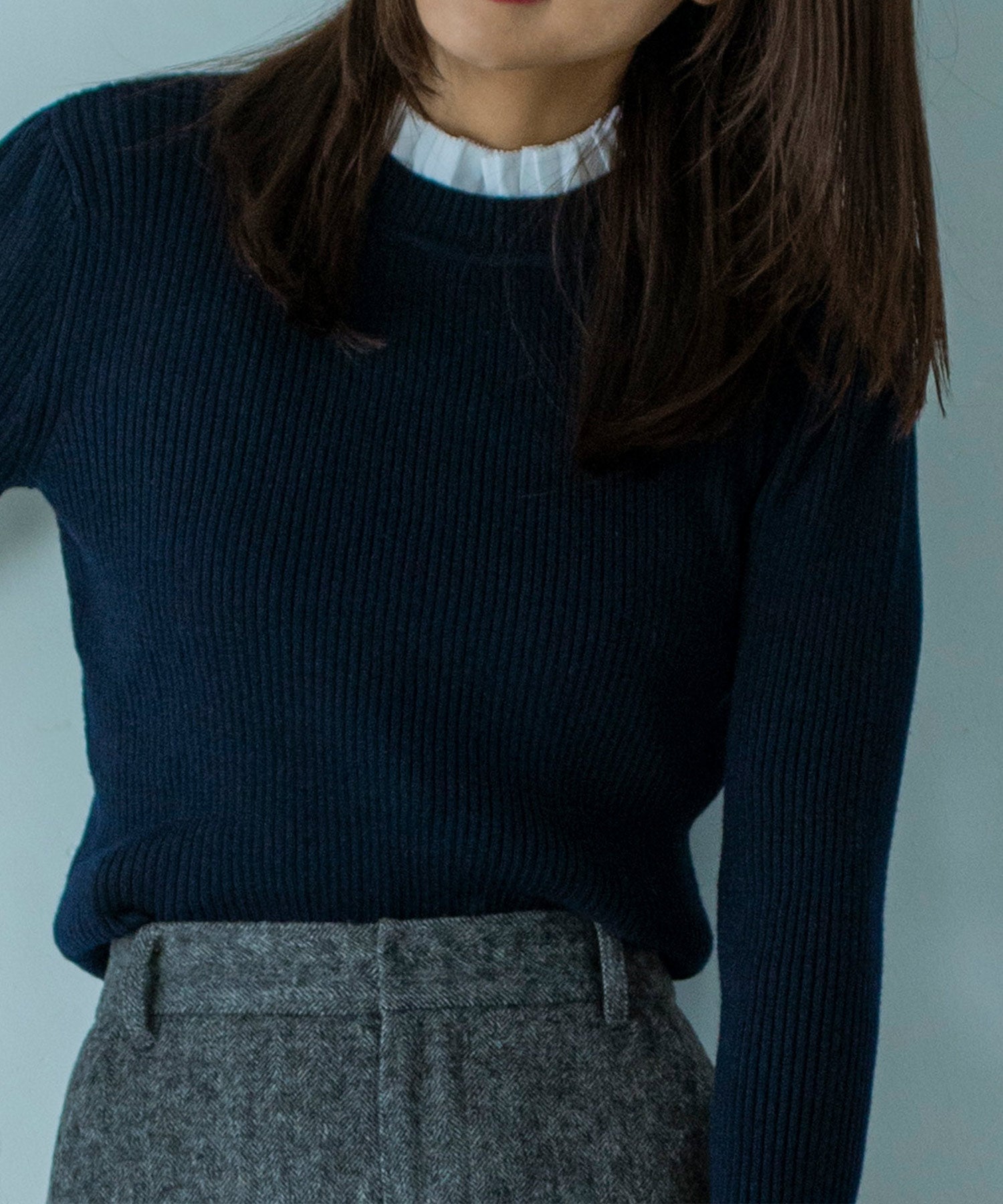 2WAYメロウハイネック衿付きニット