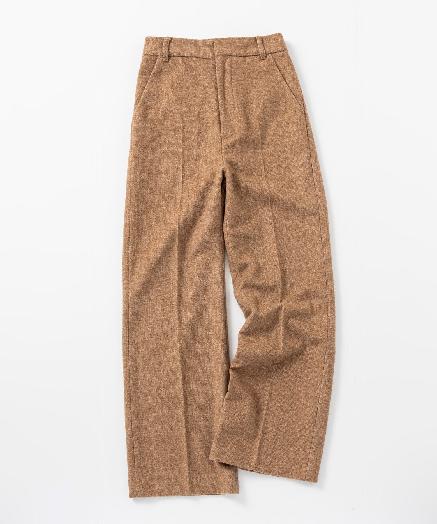 ヘリンボーンウールツイードワイドパンツ