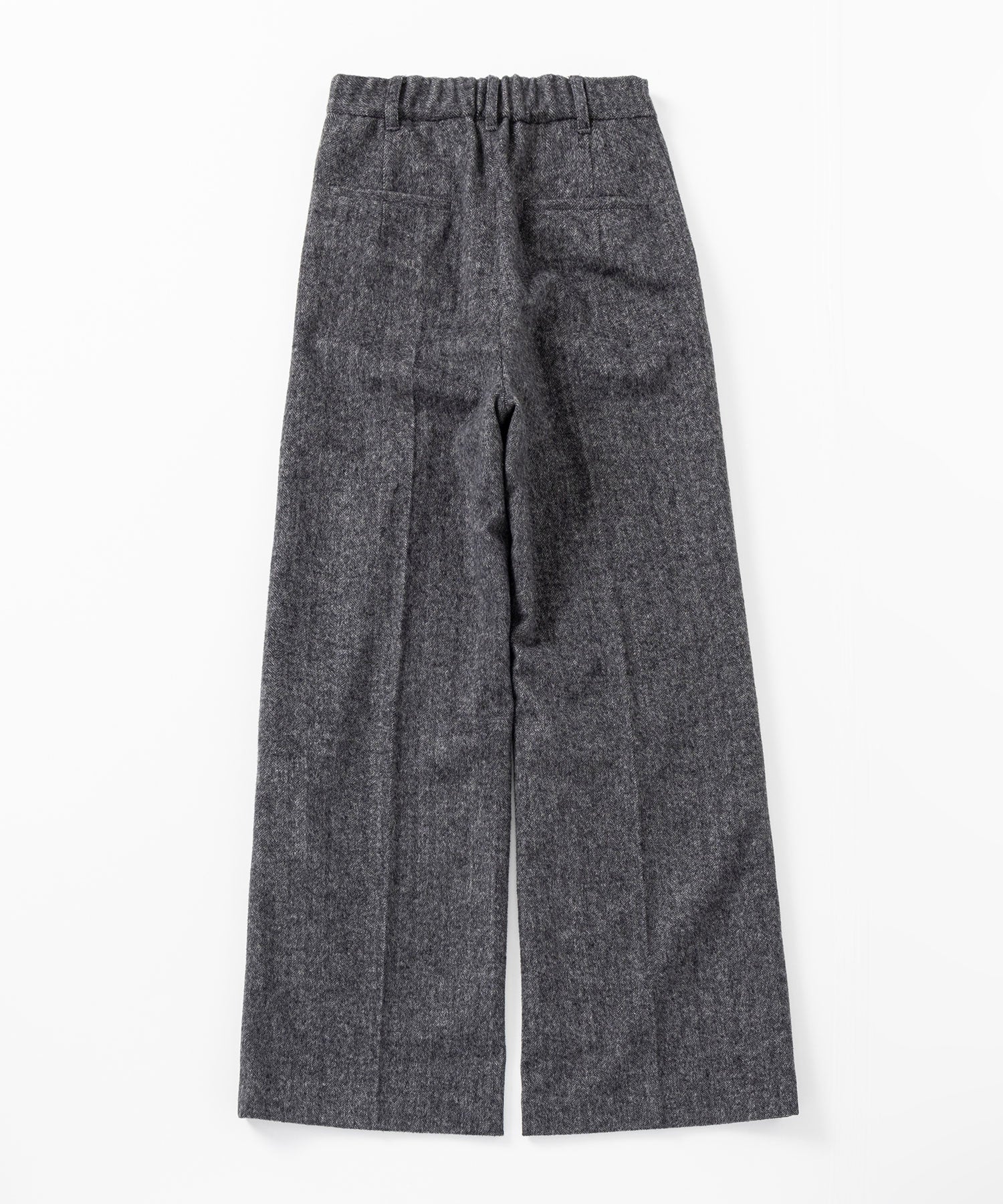 ヘリンボーンウールツイードワイドパンツ