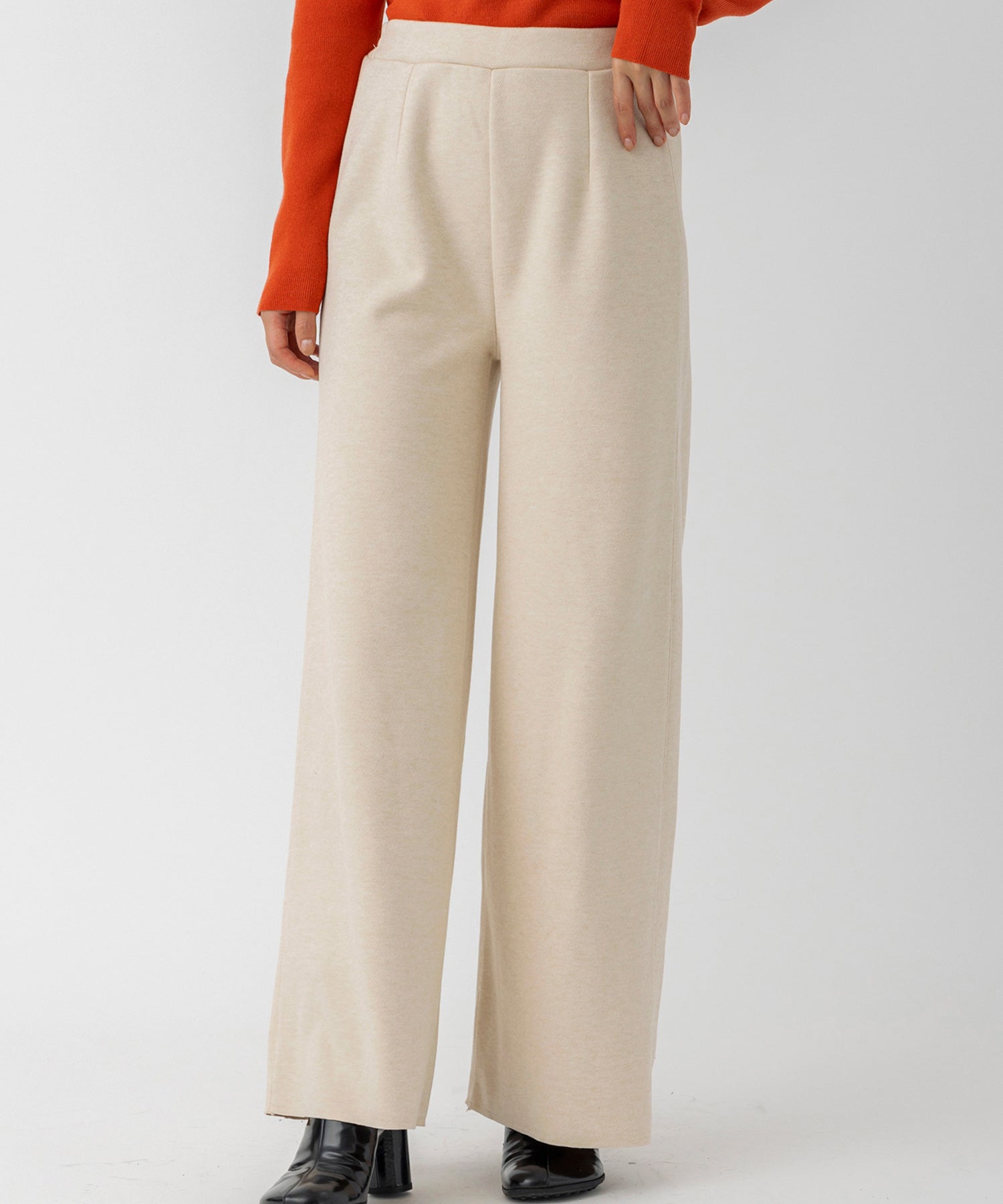 フェルトニットイージーワイドパンツ