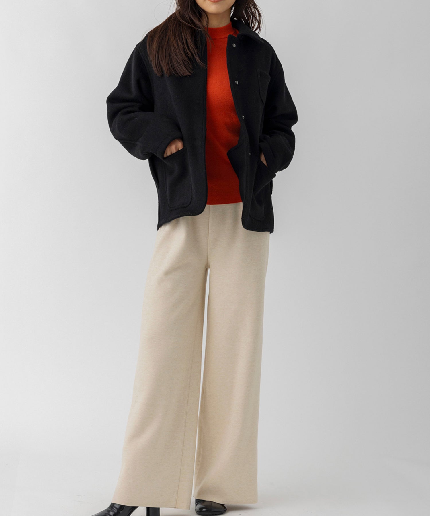 フェルトニットイージーワイドパンツ