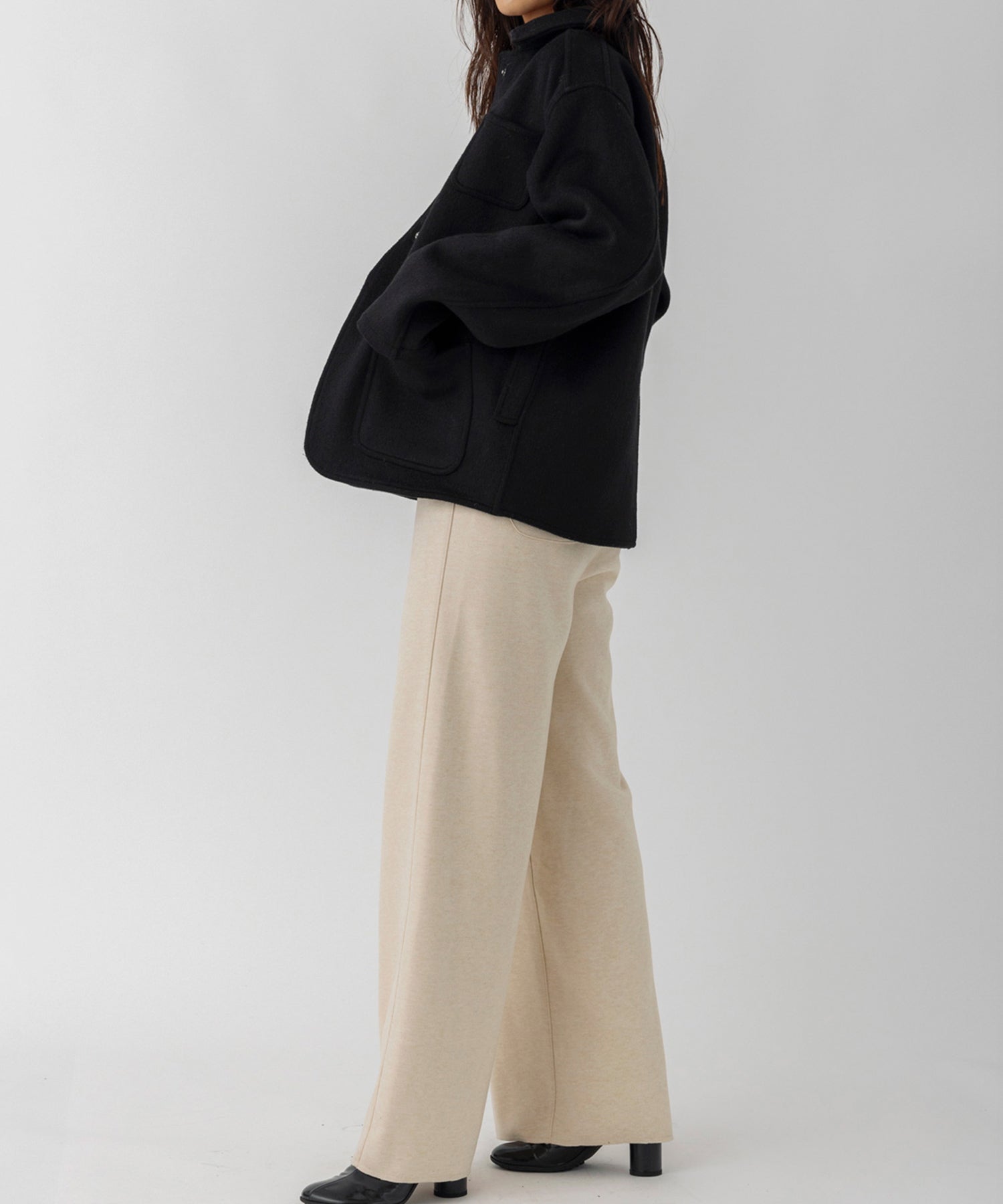 フェルトニットイージーワイドパンツ