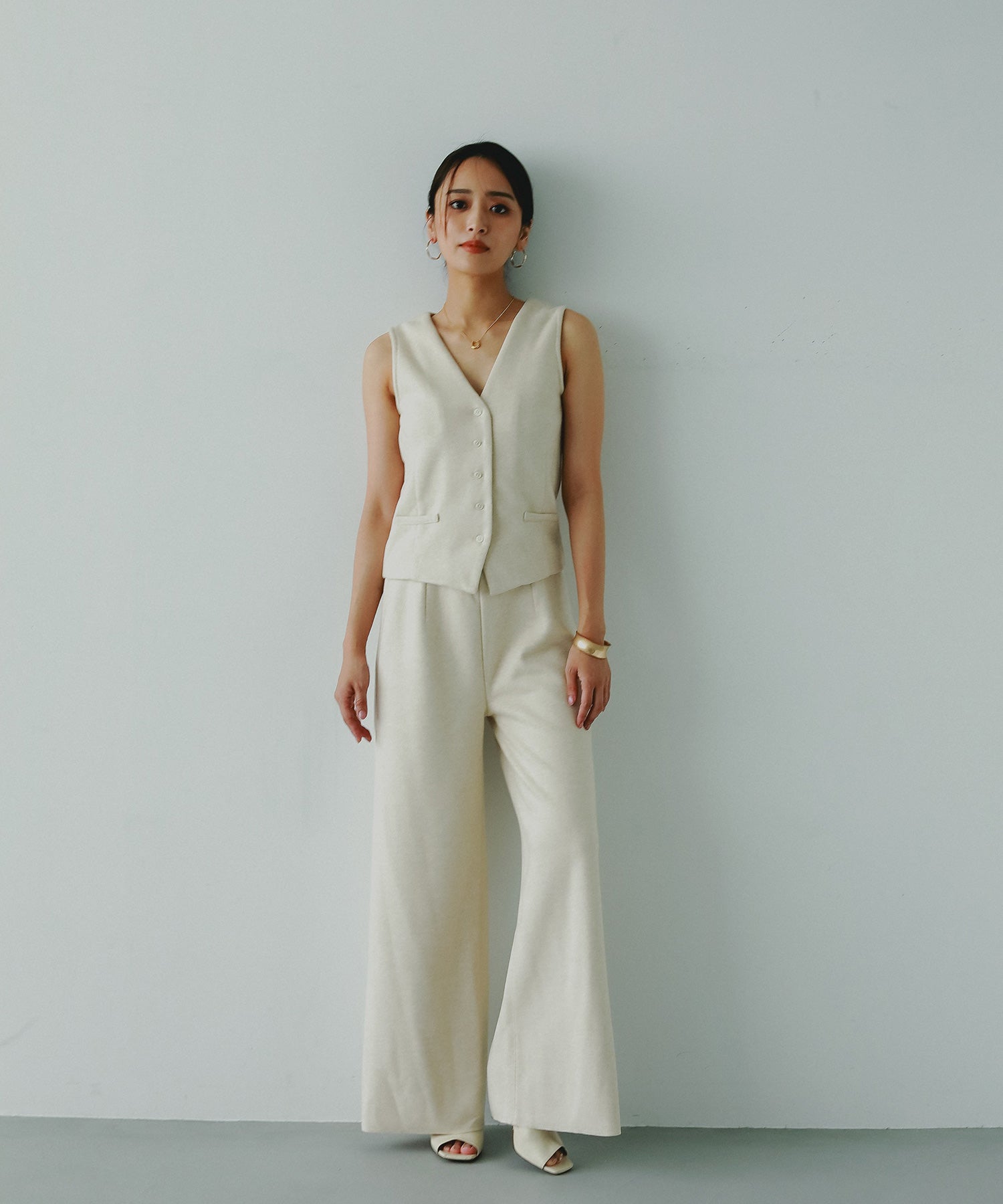 フェルトニットイージーワイドパンツ