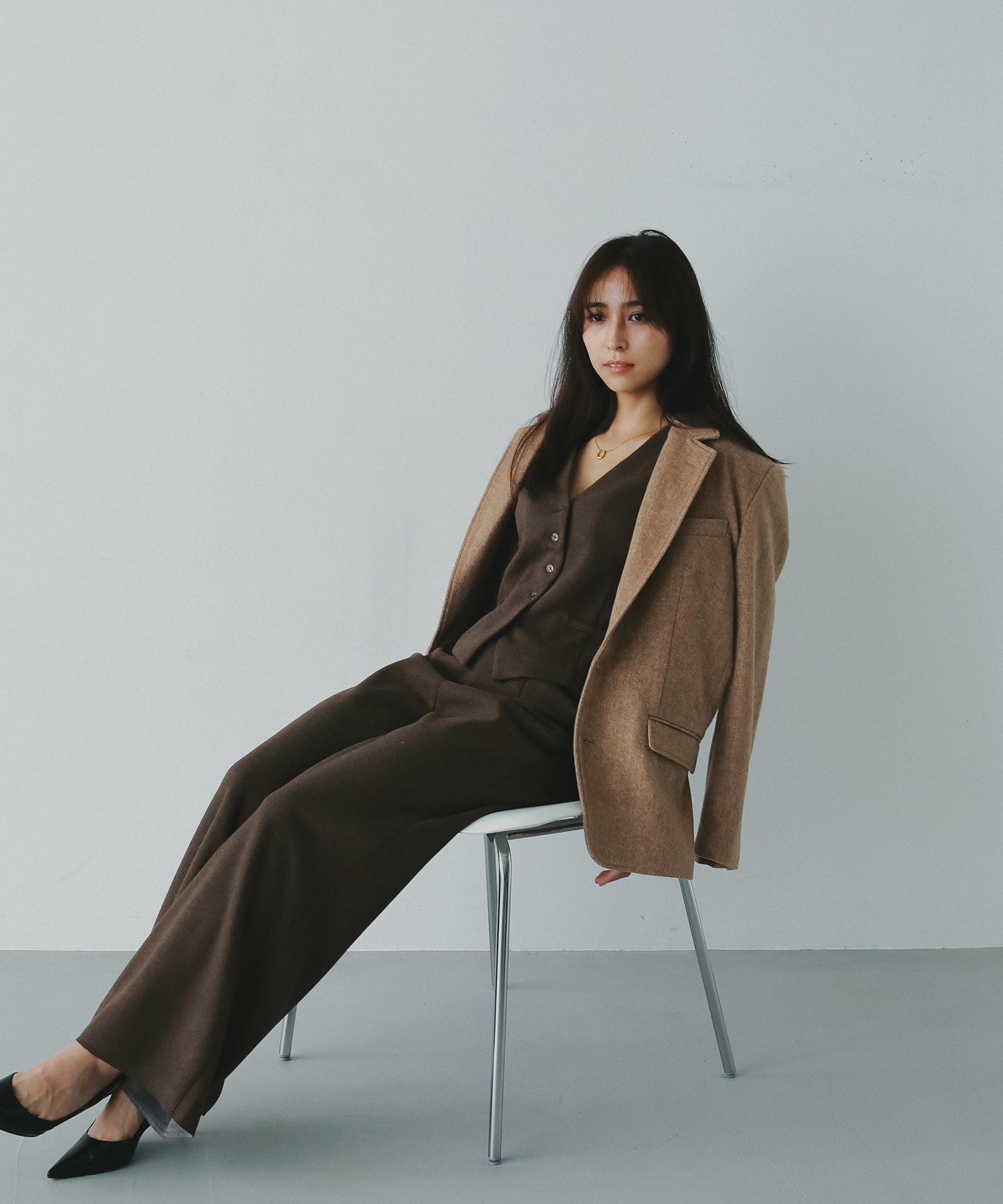 フェルトニットイージーワイドパンツ