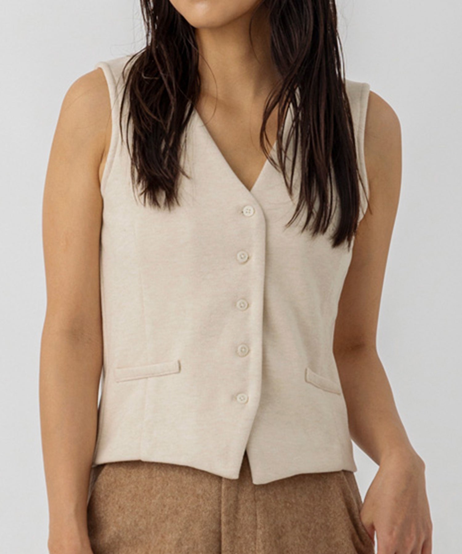 フェルトニットVネックジレ