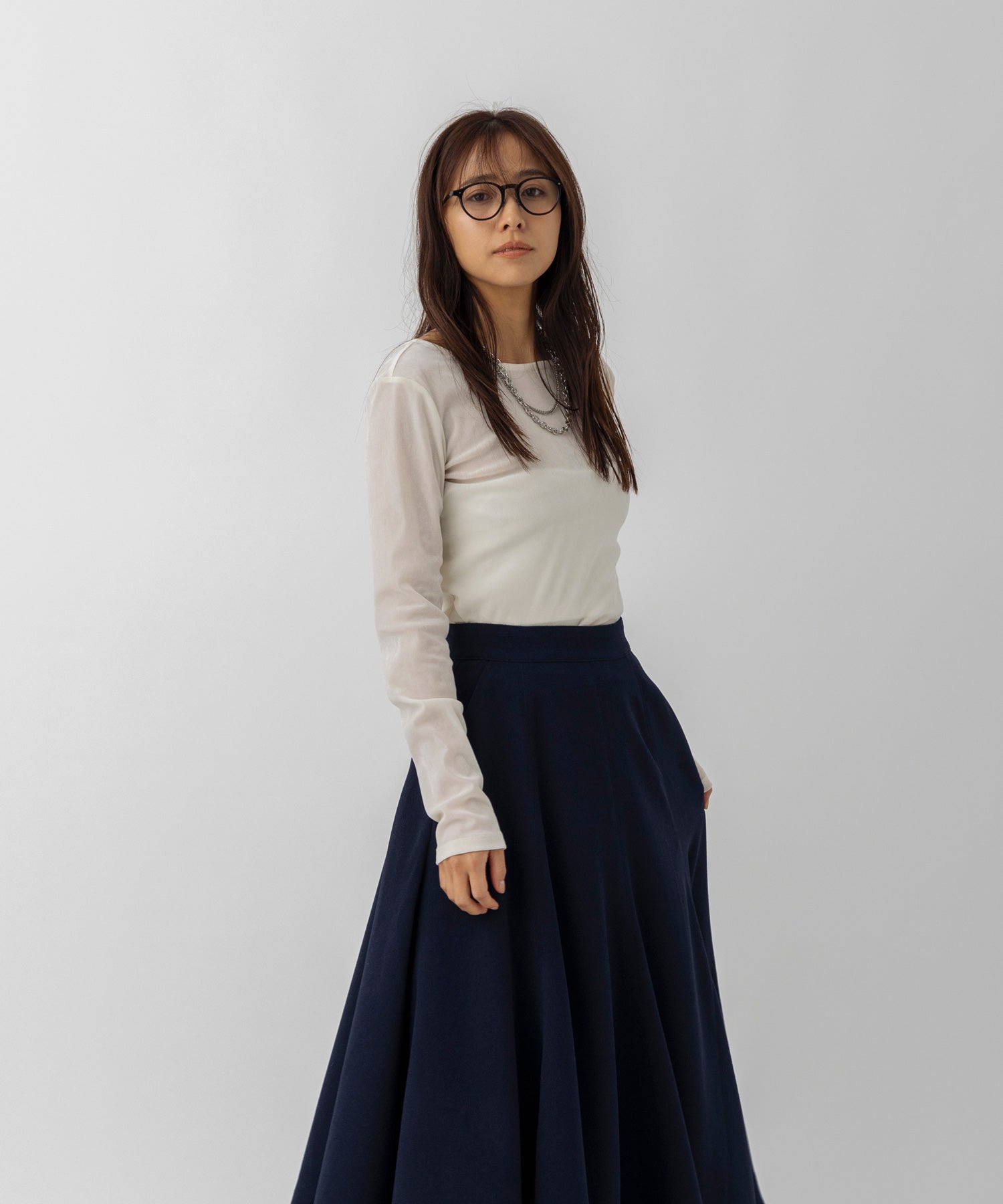 【10月上旬お届け予約商品】ベロアロングスリーブカットソー